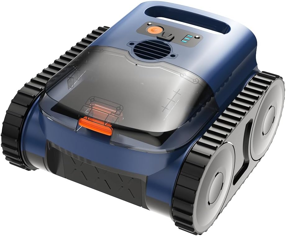 Cordless Robotic Cleaner, Pool Vacuum for Inground Pools up to 2150 Sq.ft, Pool Cleaner Robot with Floor/Wall Climbing/Waterline Cleaning, Self-Parking Lasts 180 Mins