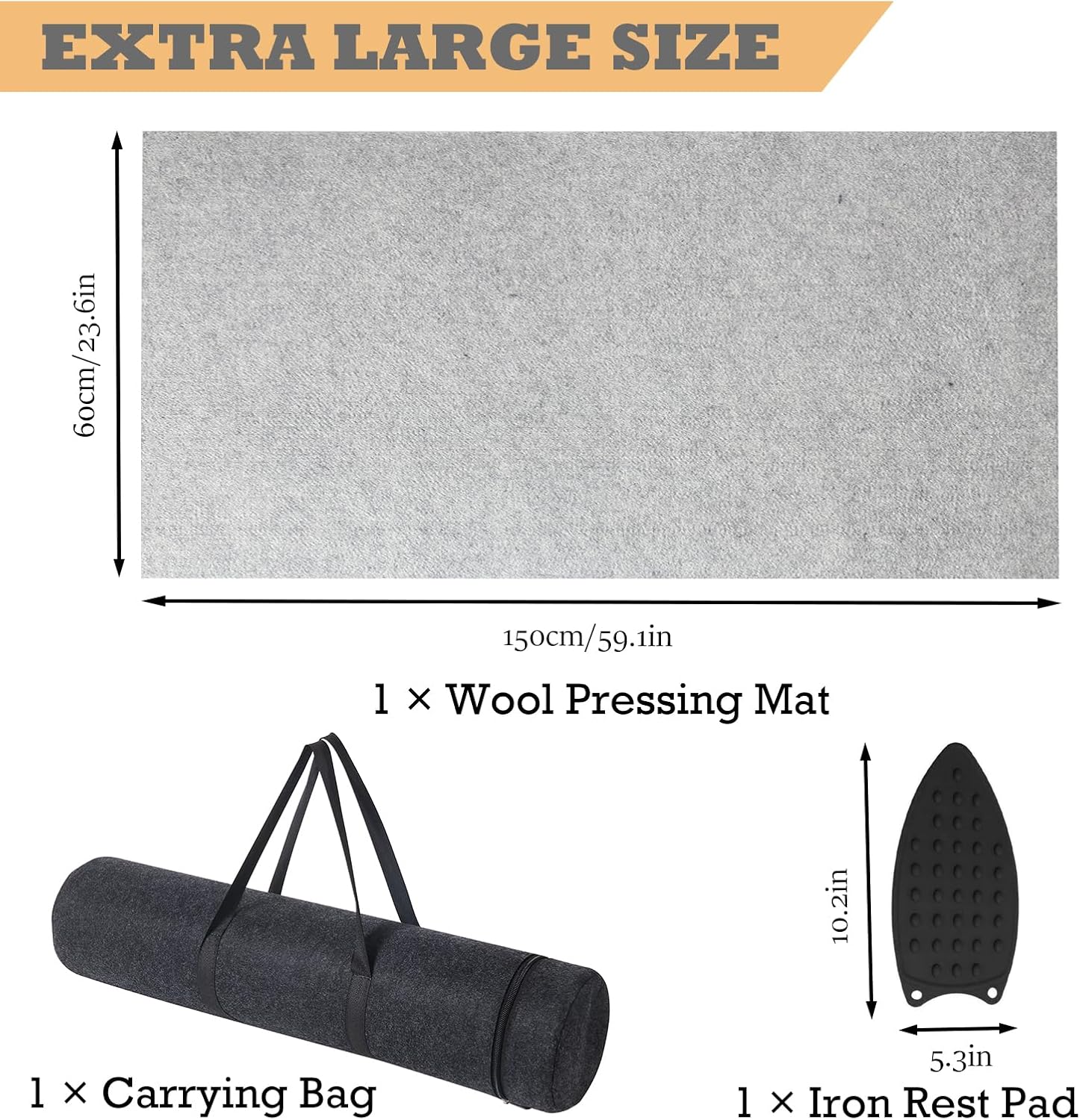 Wool Pressing Mat for Quilting, 24
