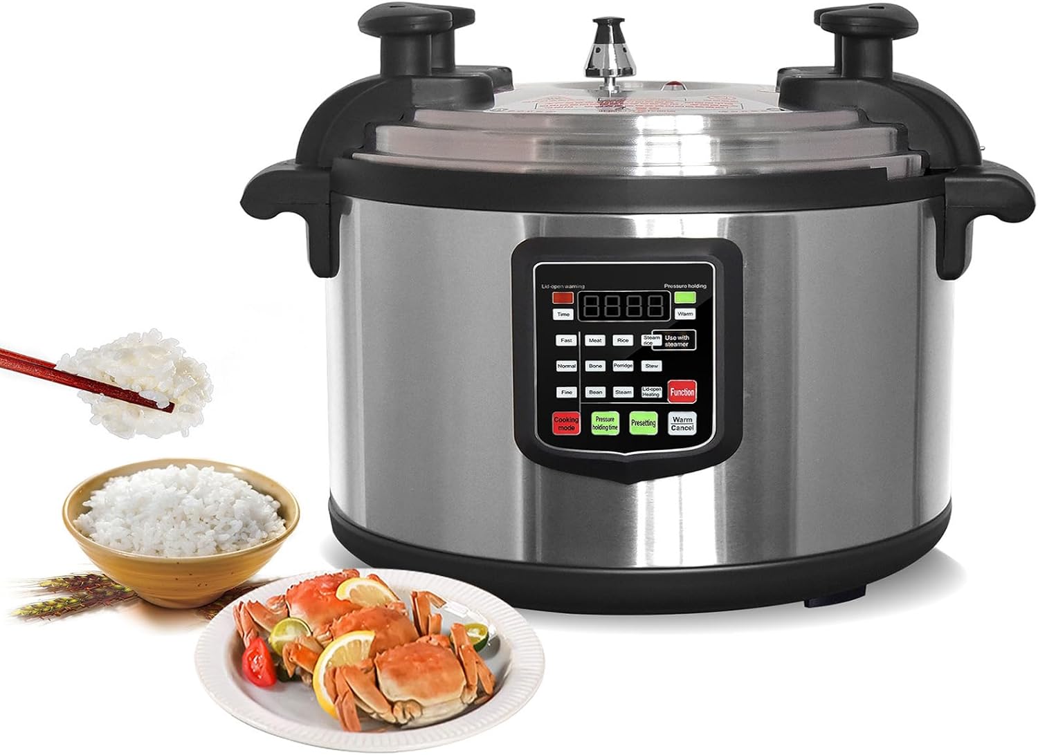 Kolice Commercial 33L Pressure Cooker, Multi Function Pressure Cooker Pressue Canner for Restaurant Kitchen with Non-stick Inner Pot, only for 220V electric (NOT 110V)