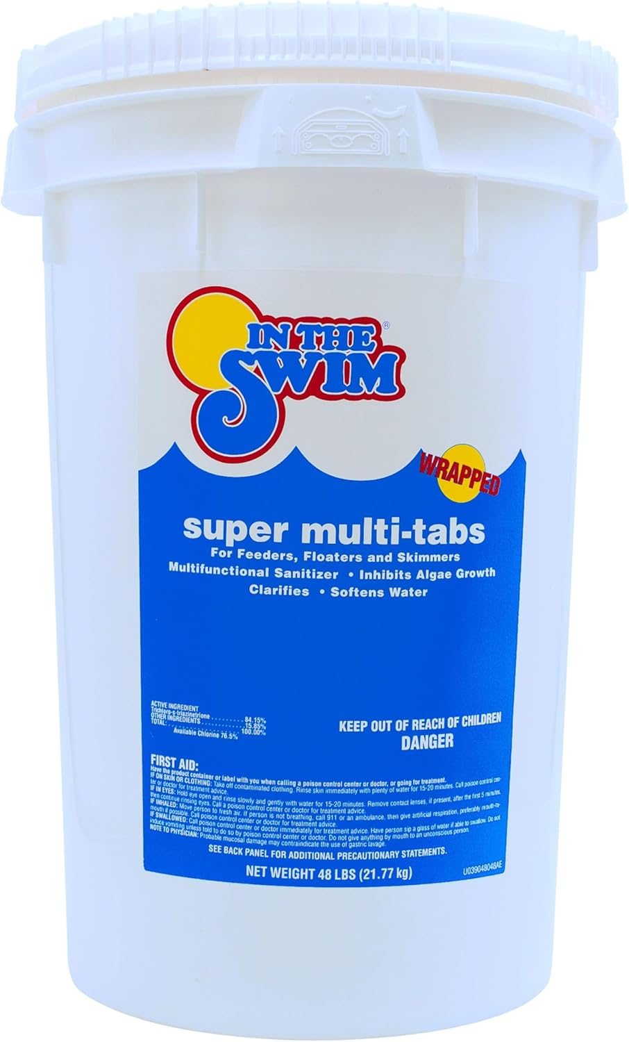 In The Swim 3 inch 5-in-1 Super Multi-Tabs – Swimming Pool Sanitizer – Chlorine - Algaecide - Stabilizer - Clarifier - 48 Pounds