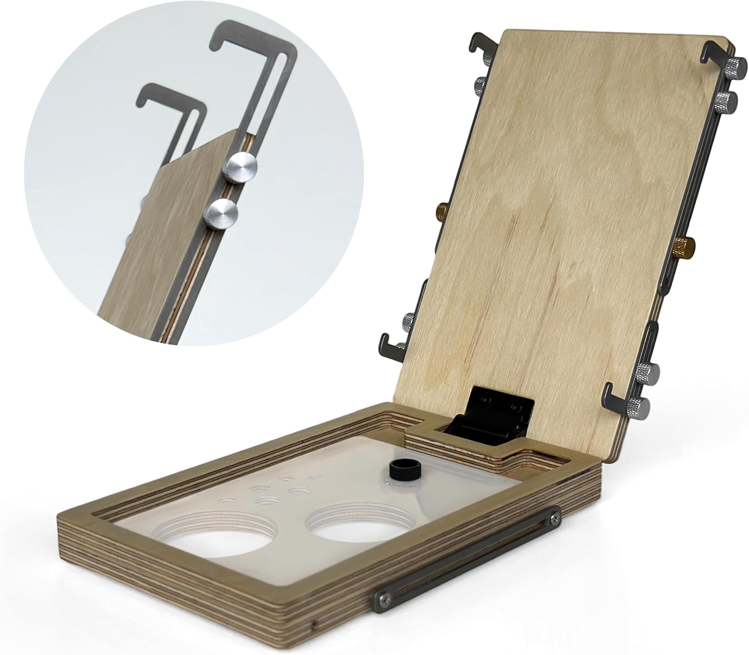 Portable Easel for Plein Air Painting Pochade Box with Smooth Surface, Adjust Wooden Tabletop Easel for Artist Student