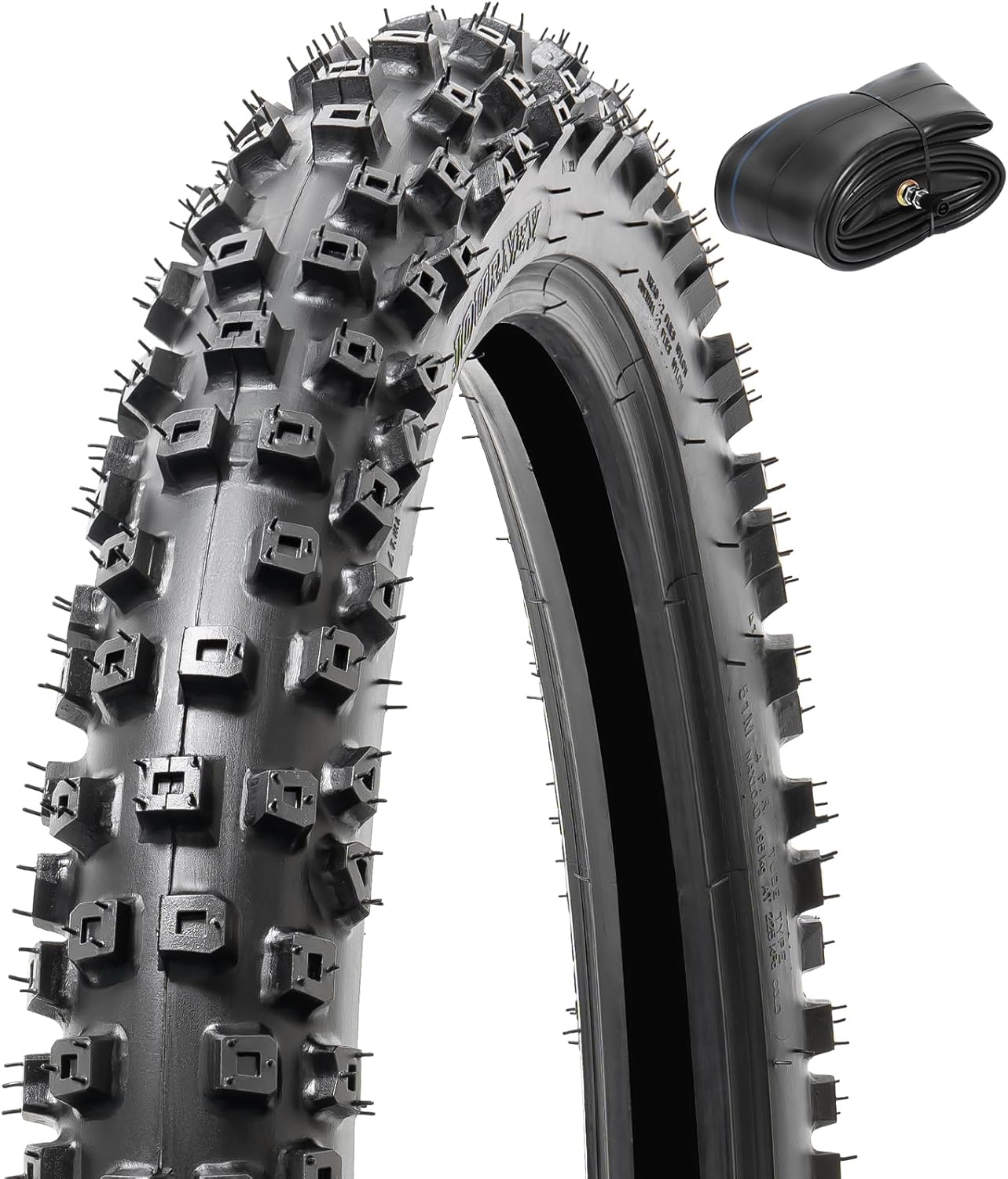 80/100-21 4PR TT 51M Dirt Bike Front/Rear Tire and Heavy Duty Inner Tube Compatible with 80/100-21 3.00-21Off Road Pit Dirt Bike/Motorcycle Tire (P-2007)