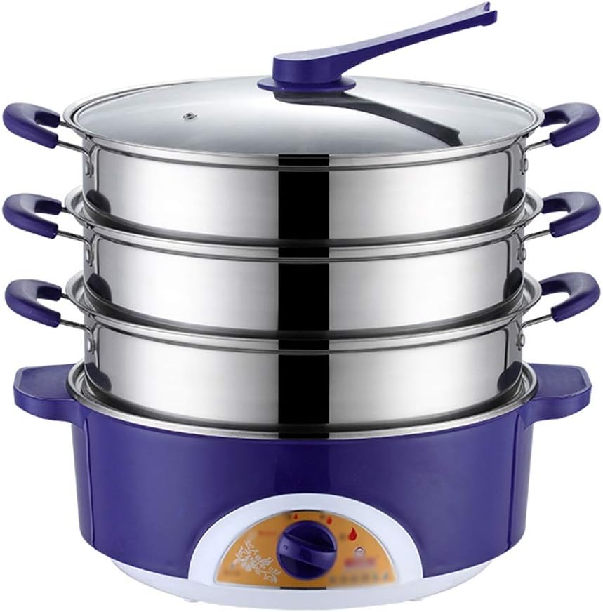 304 Stainless Steel Slow Cooker Food Steamer Pot Food Warmer Electric Steamer Food Warmer Commercial(white-Dinosaur Doodle4)