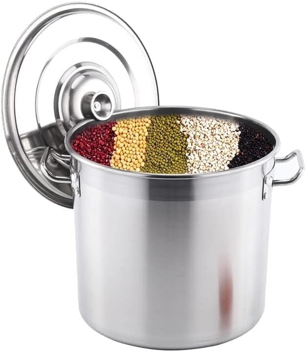 Commercial Stainess Steel Stock Pot Large Crawfish Seafood Boil Pot with Basket and Lid Heavy Duty Outdoor Turkey(70 Litres)