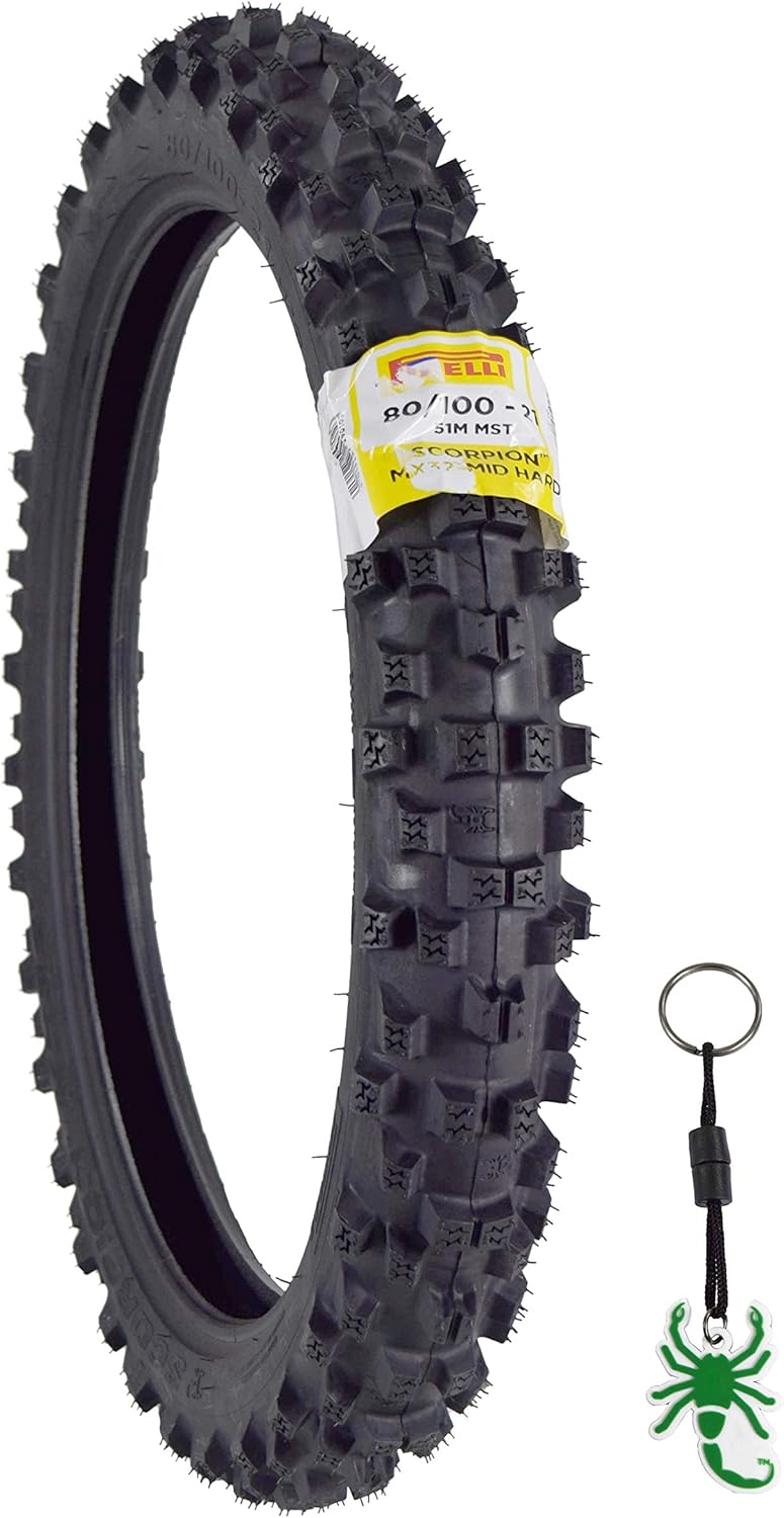 Pirelli Scorpion MX 32 Mid Hard 80/110-21 Front Dirt Bike Tire with Keychain - Single