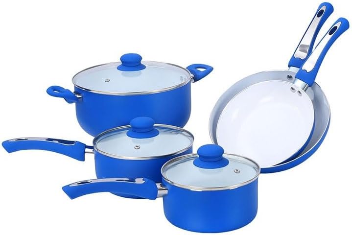 Easy to clean Macaron Color Aluminum Alloy Non Stick Cookware Set Compatible With All Cooktops Kitchen