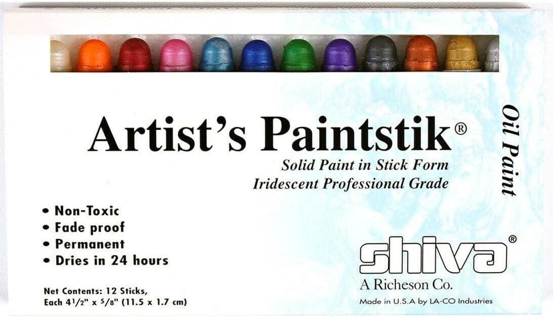 Jack Richeson Shiva Oil Paint Stick, Iridescent Colors, Set of 12