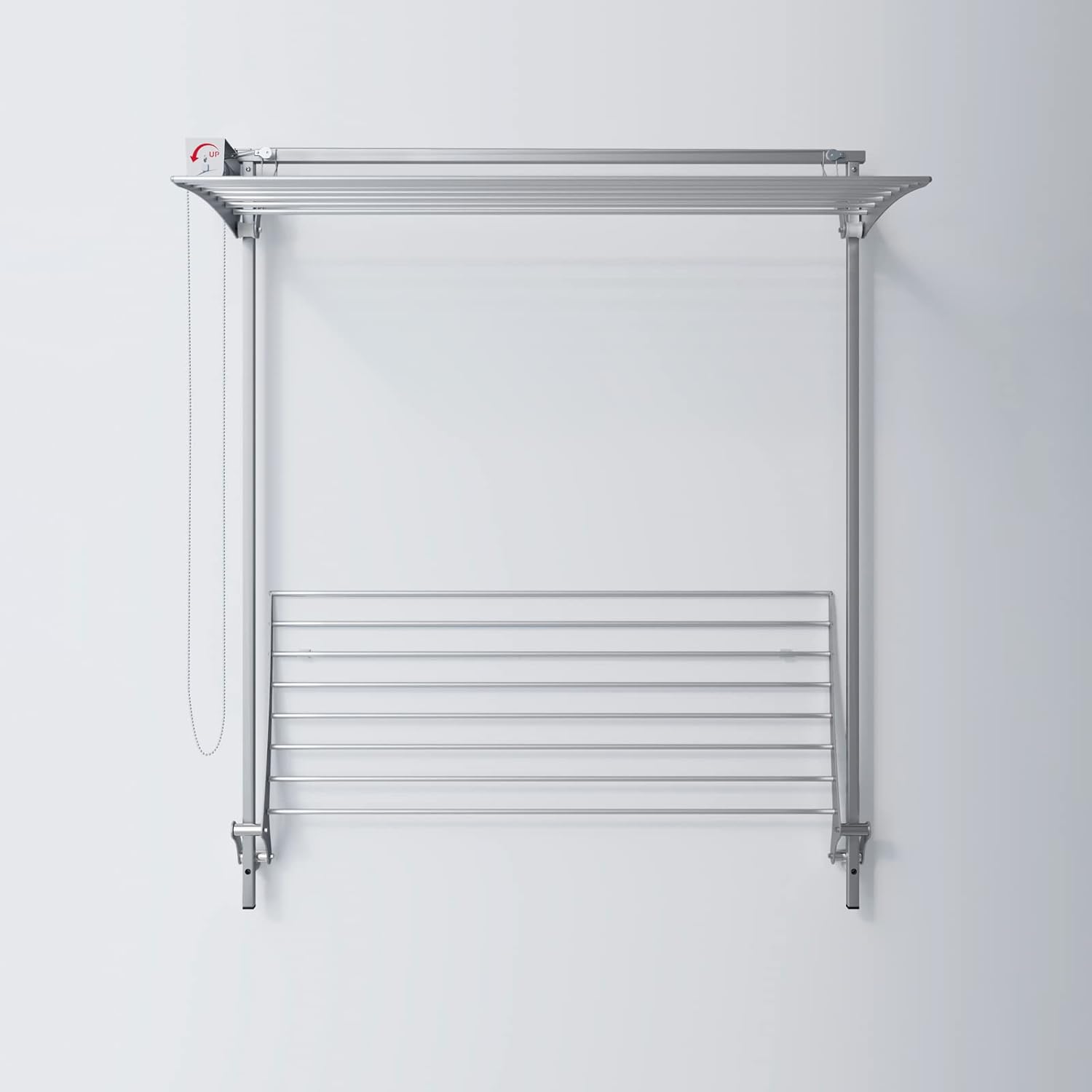foxydry Wall Plus, Wall Mounted Drying Rack, Wall Clothesline, Laundry Drying Rack Foldable and Suspended Clothesline in Aluminium and Steel