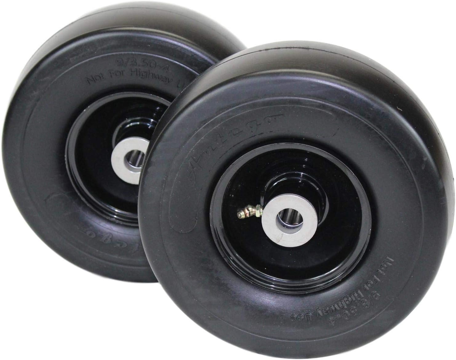 (Set of 2) 9x3.50-4 Flat Free Tire Assemblies Fits GRAVELY 45205, 3.25