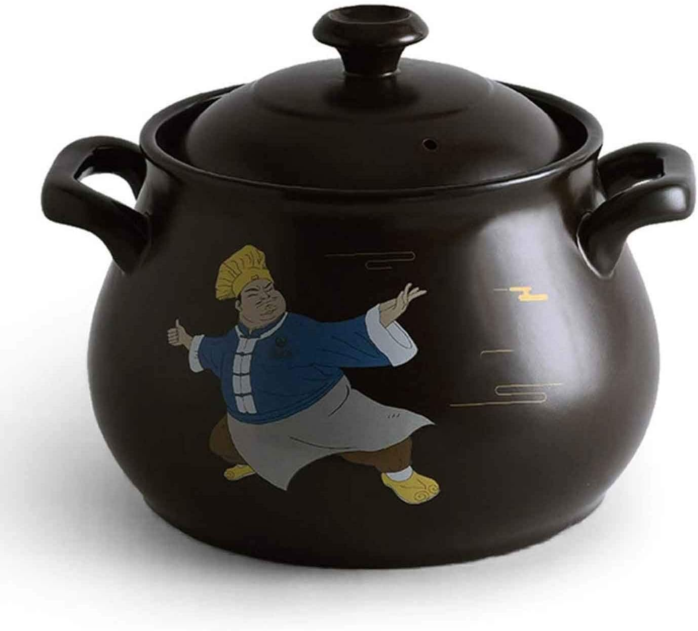 Casserole Cookware Clay Pot For Cooking Clay Cooking Pots Casserole Dish With Lid Pot Household Soup Pot Steam Chicken Steamer Ceramics Large Capacity Suitable For Direct Heat 4.8L