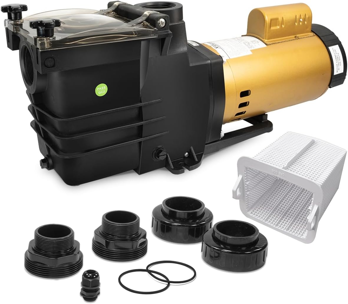 XtremepowerUS 1.5HP High Flow Variable Speed Pool Pump for In-Ground/Above Swimming Pool Pump Spa, 2