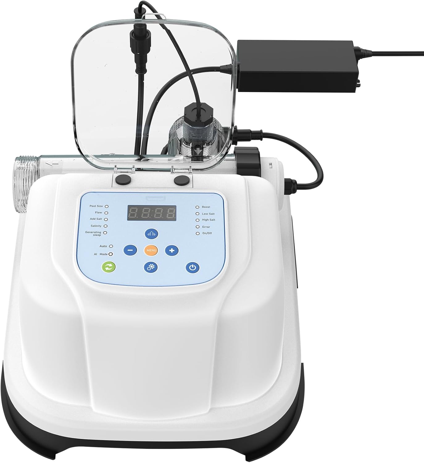 Saltwater Chlorinator for Above Ground Pools, Test Strip Included with Adapter,Salt Water Pool Chlorinator System, Self-Cleaning Saltwater Pool System for Pools up to 20000 Gallons