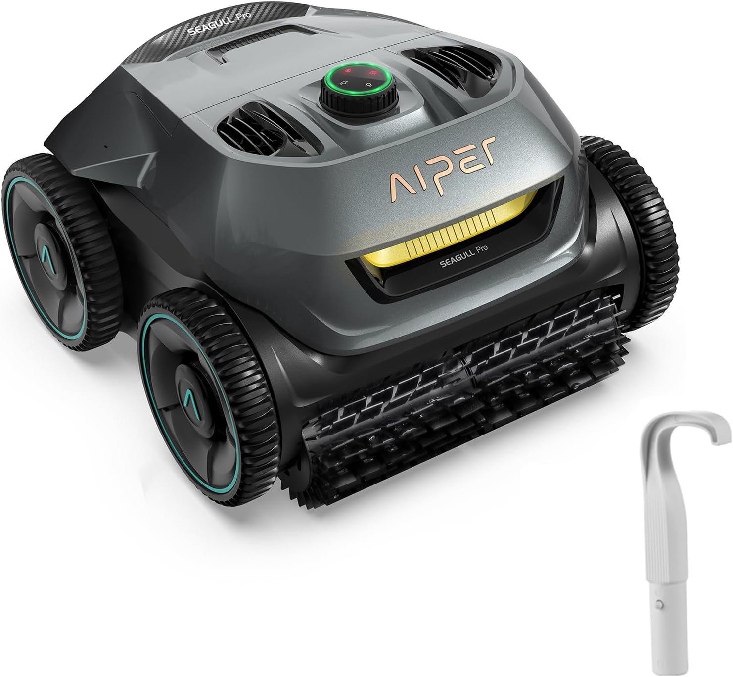 AIPER Cordless Robotic Pool Cleaner, WavePath Navigation, Wall-Climbing, Quad-Motor, 150 mins Runtime for Inground Pools up to 1,600 sq.ft, Seagull Pro ZT6002 (Renewed)