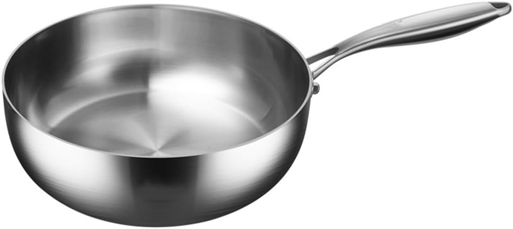 Stainless Steel Frying Pan Deepened Uncoated Induction
