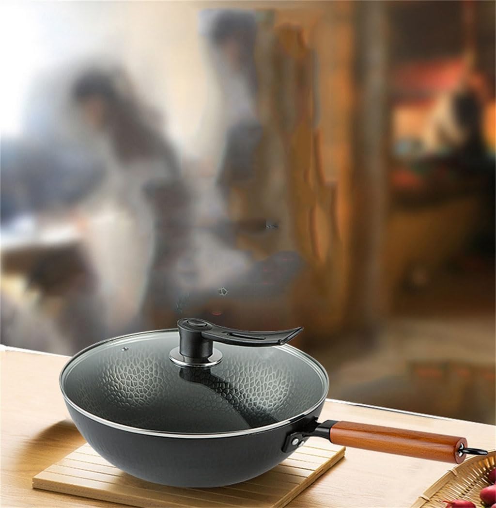 Iron Pot Old Manual Forgeds Without Coating Non-stick Wok Utensils