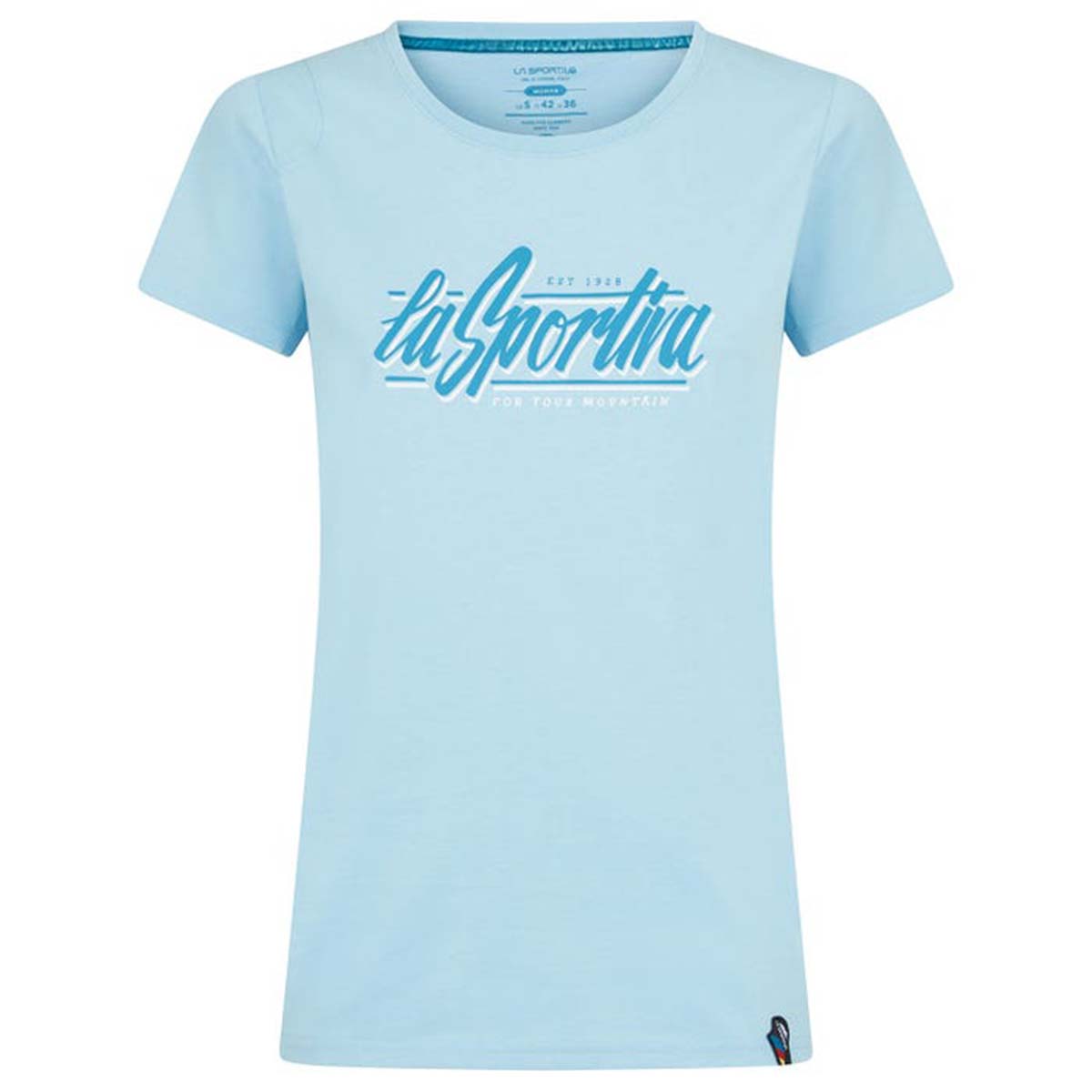 Retro Womens Climbing T-Shirt Blue
