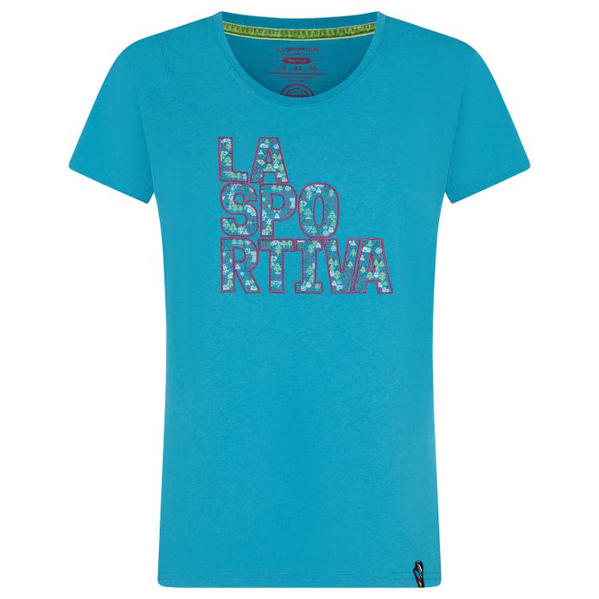 Pattern Womens Climbing T-Shirt Blue