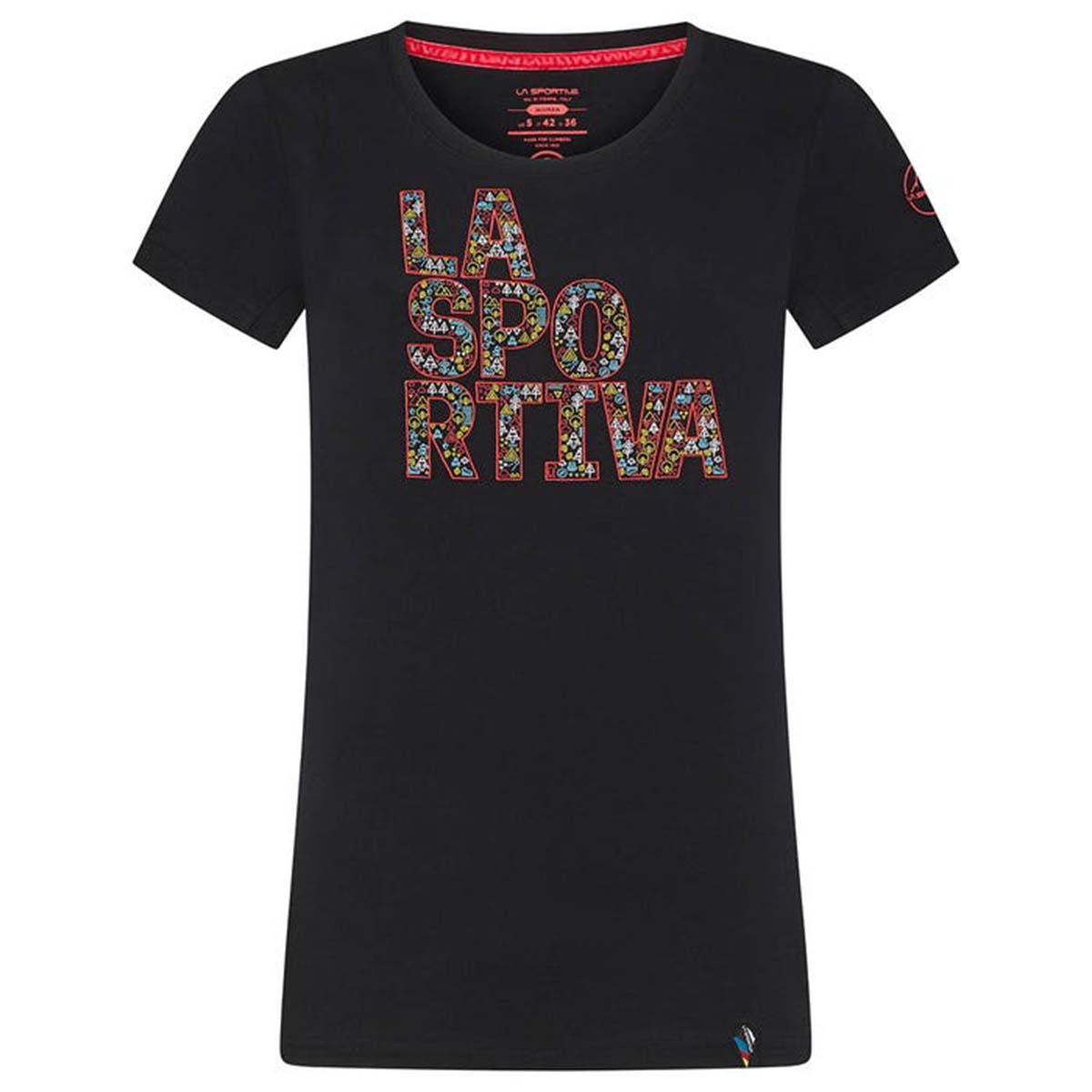 Pattern Womens Climbing T-Shirt Black