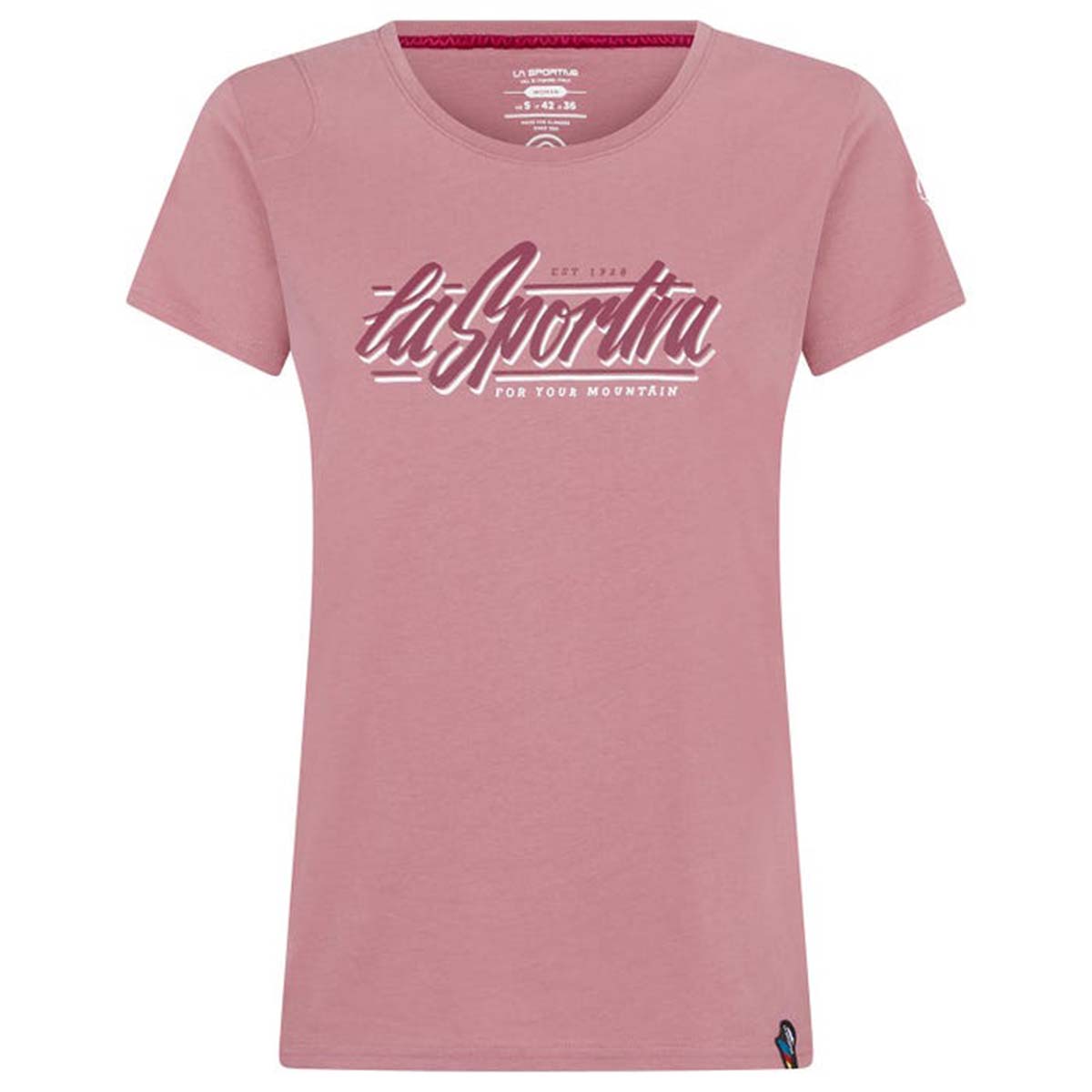 Retro Womens Climbing T-Shirt Pink