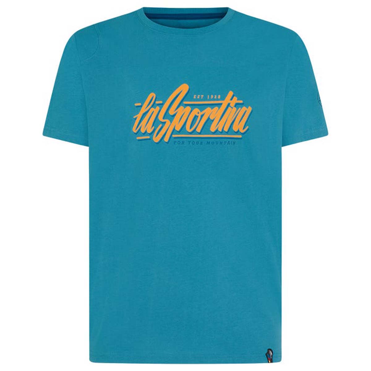 Retro Mens Climbing T-Shirt Blue