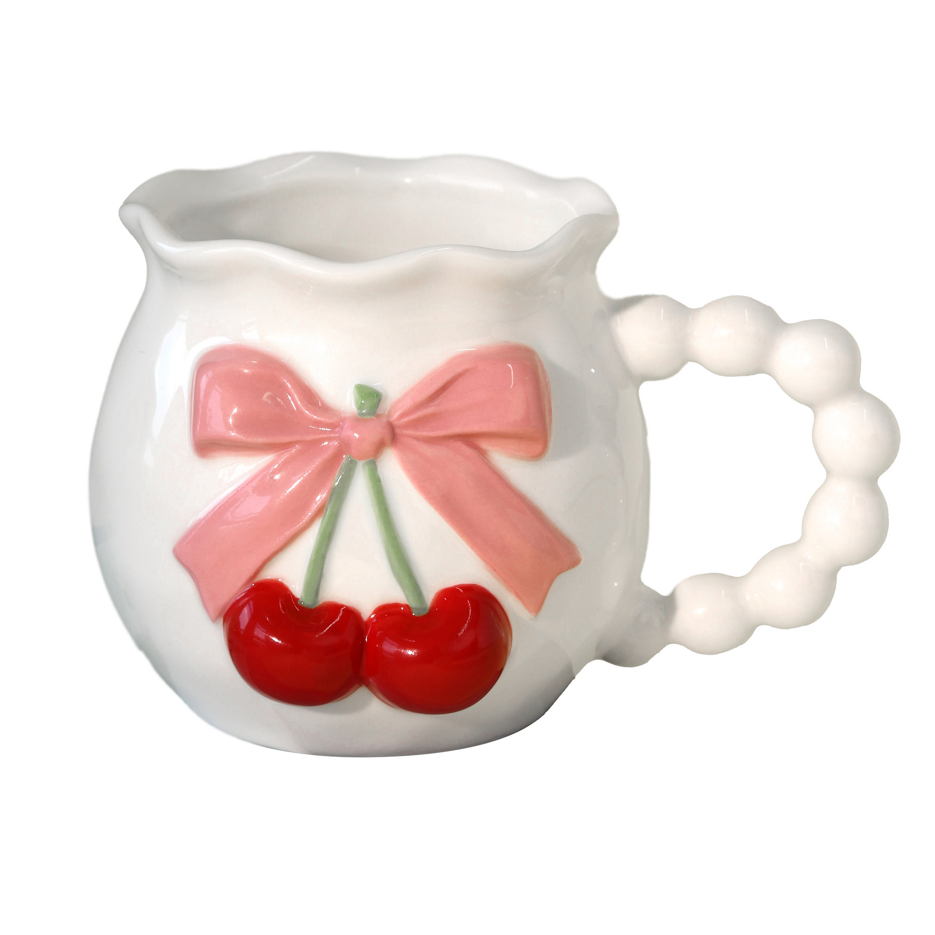 Cherry and Bow Ceramic Mug