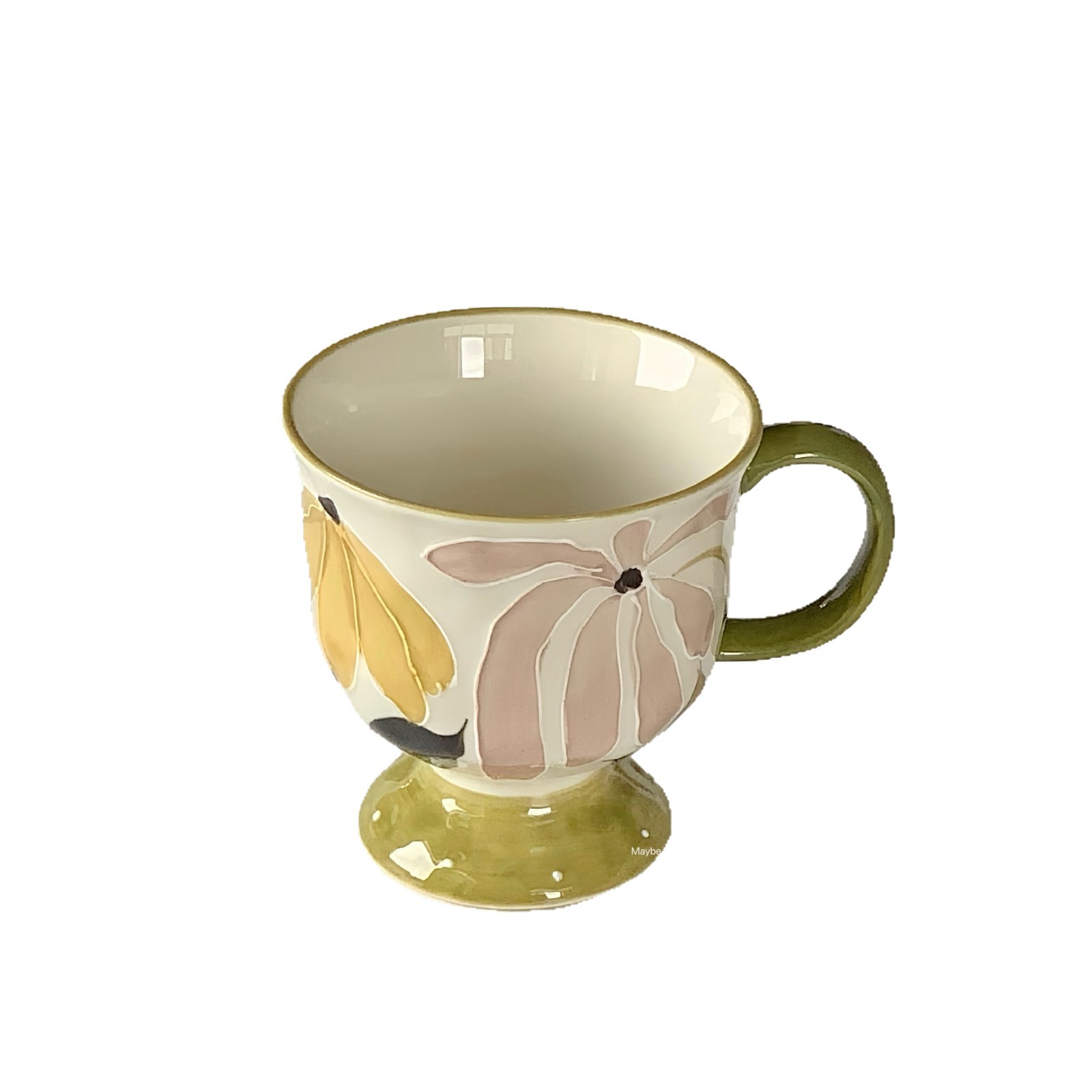 Floral Pedestal Ceramic Mug