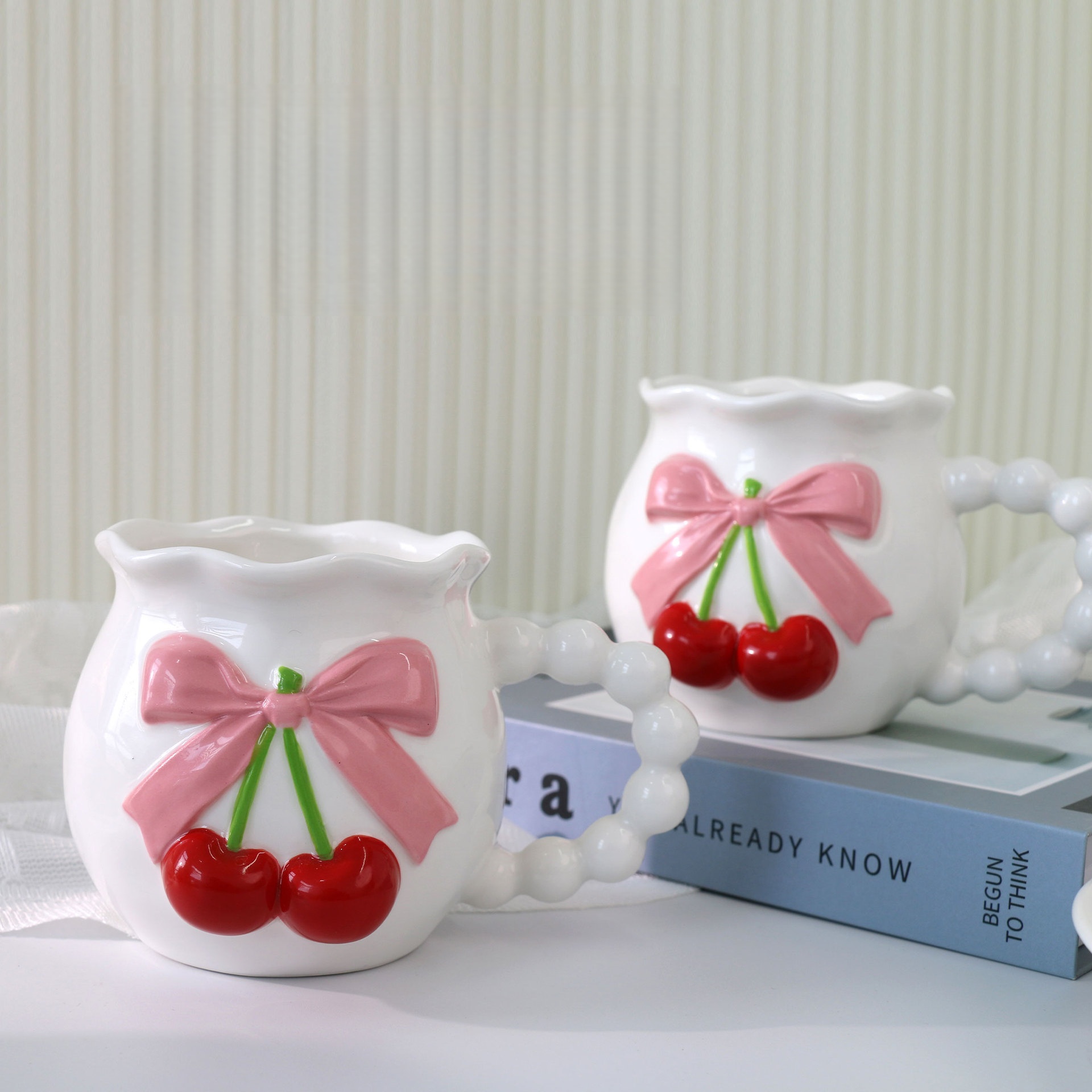 Cherry and Bow Ceramic Mug