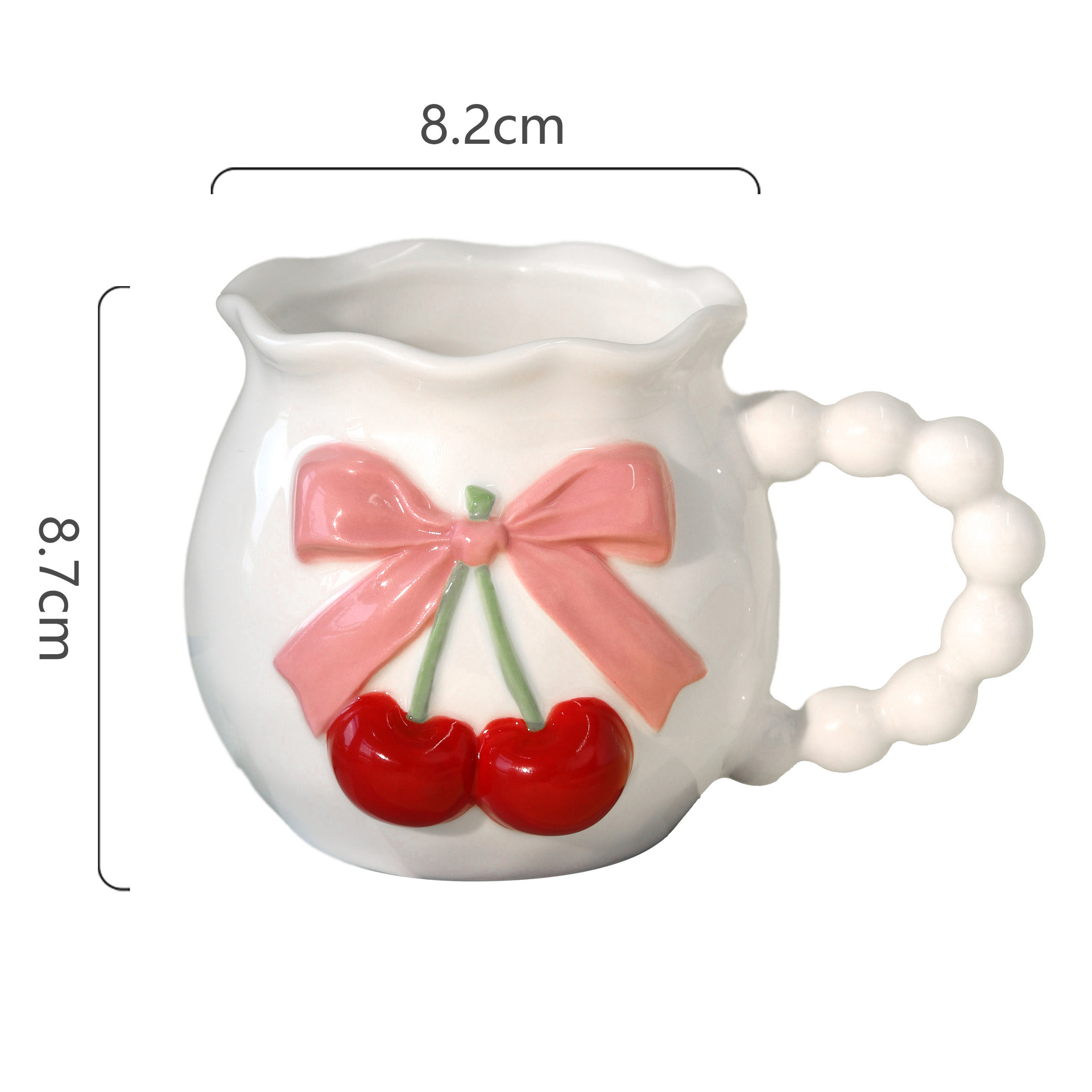 Cherry and Bow Ceramic Mug