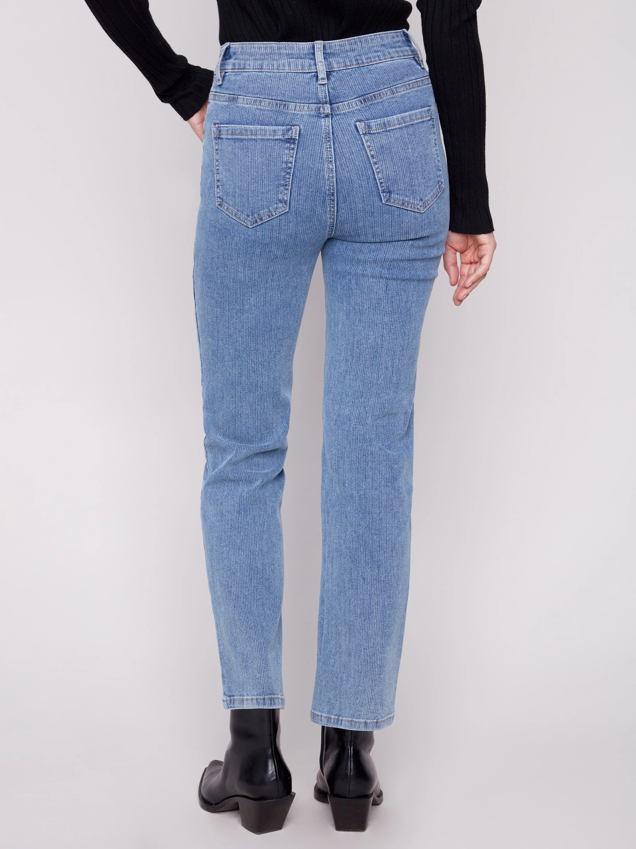 Corduroy Straight Leg Pants - Denim - WHSBYS