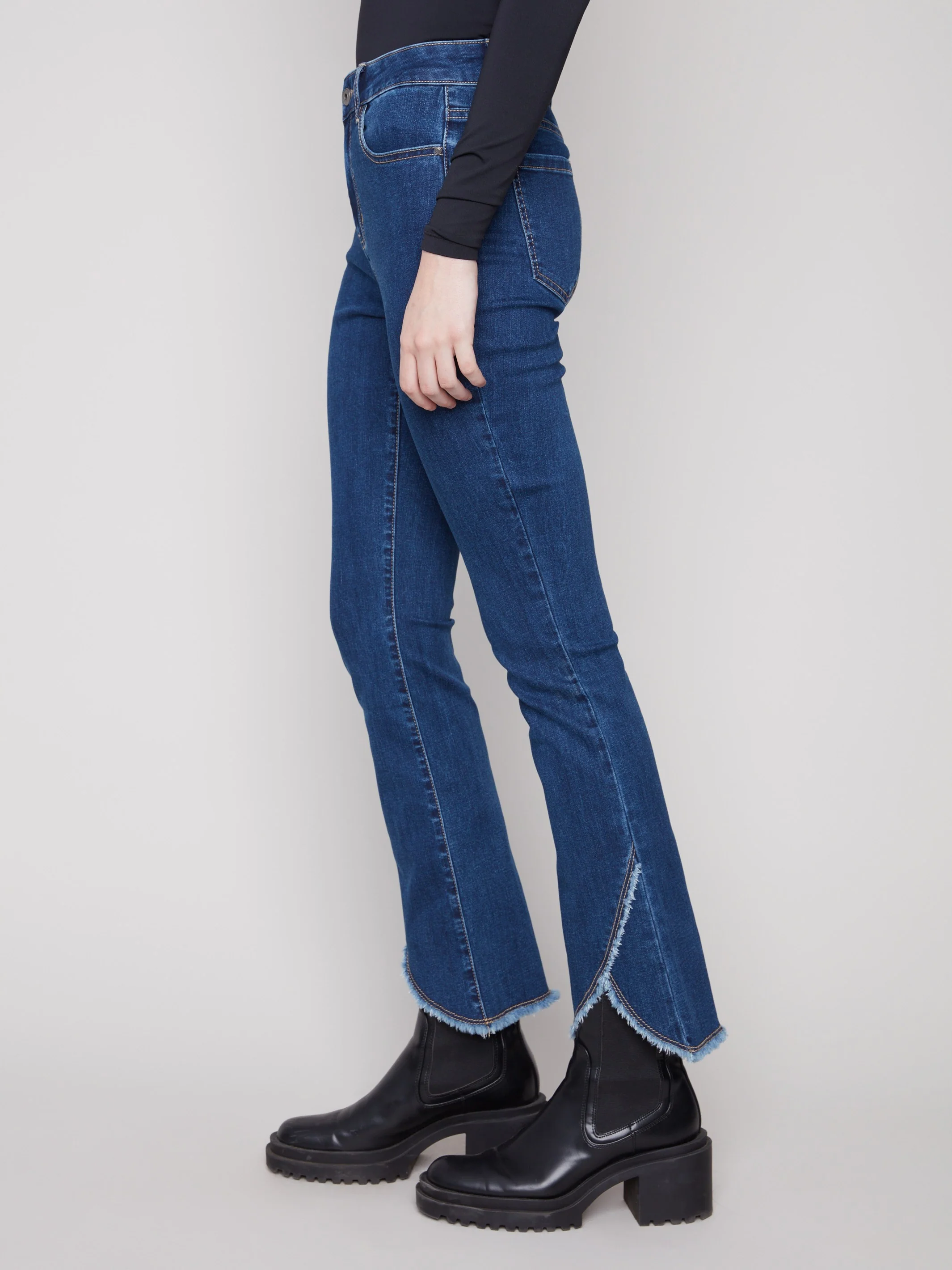 Front Tulip Hem Jeans - Indigo - WHSBYS