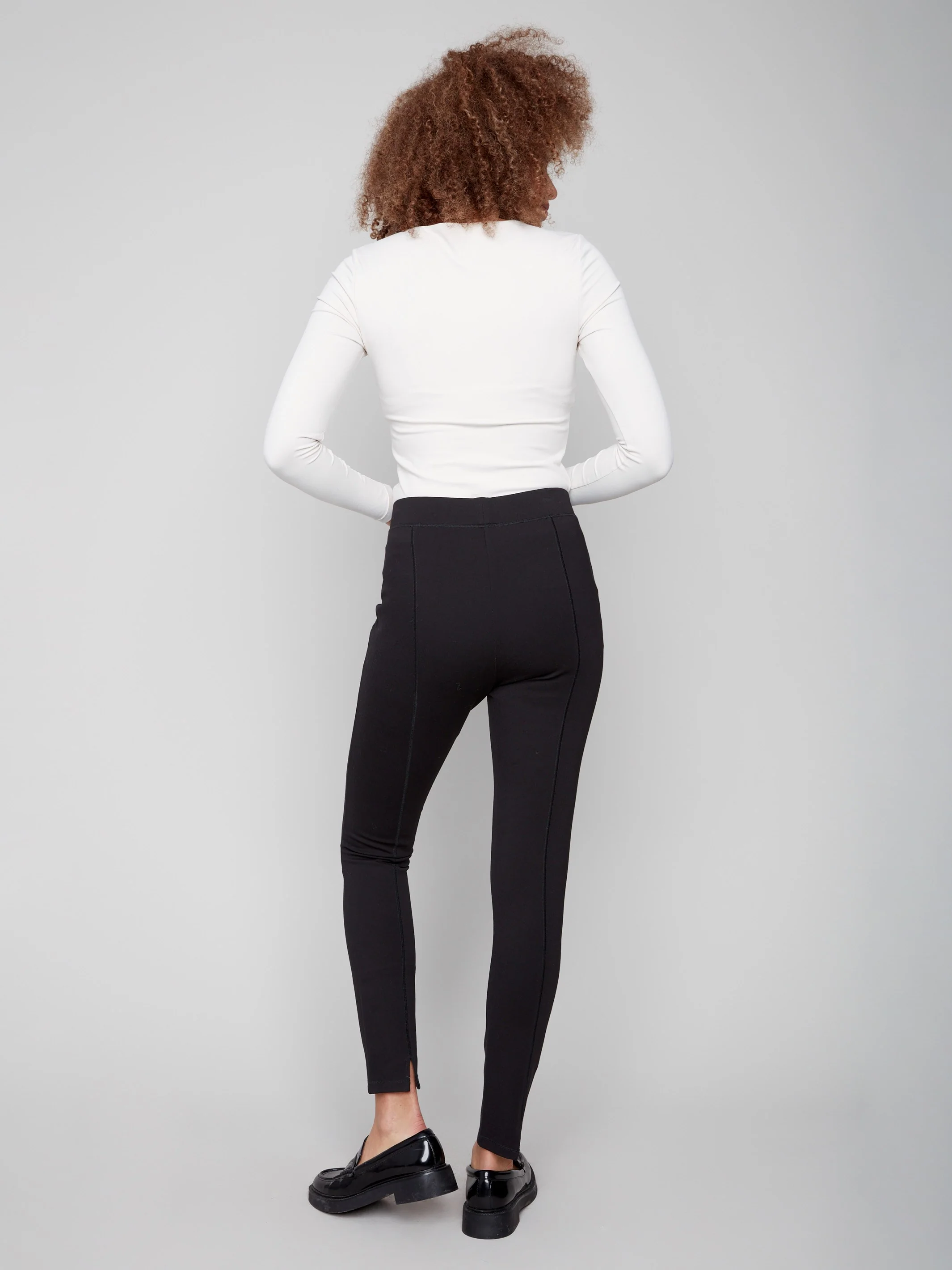 Pull-On Ponte Skinny Pants - Black - WHSBYS