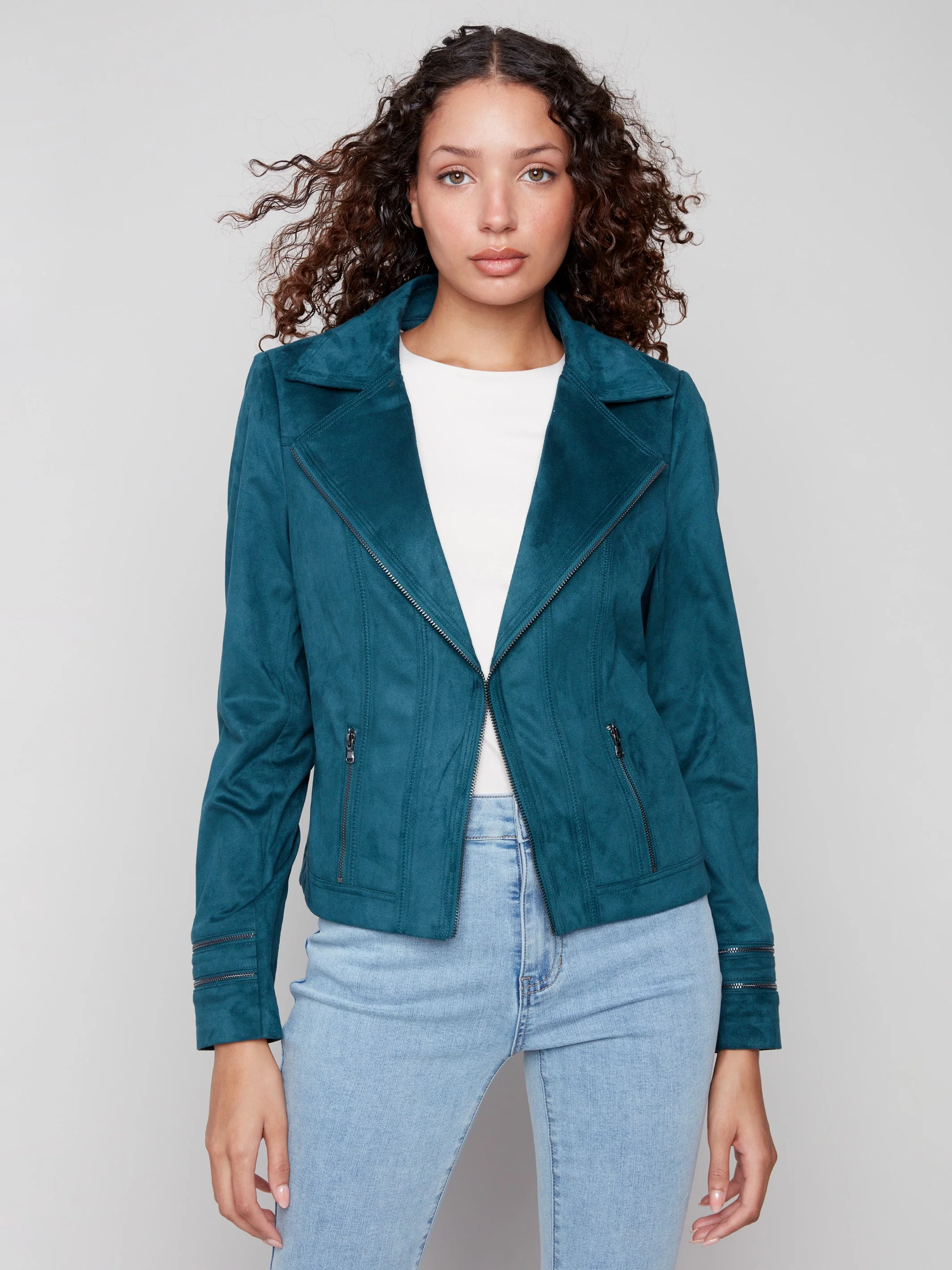 Vintage Faux Suede Jacket - Evergreen - WHSBYS