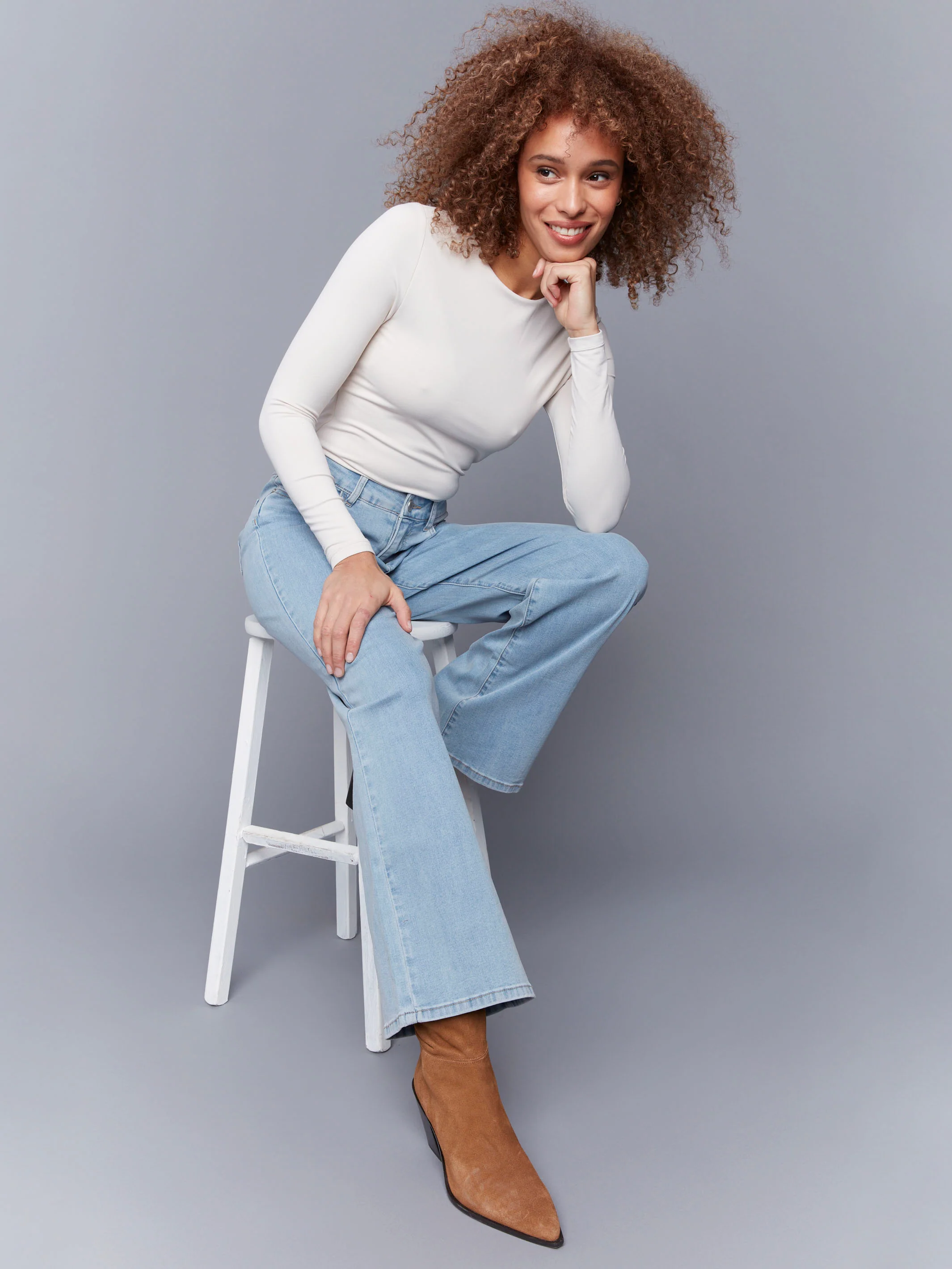 Chloe Wide Leg Jeans - Light Blue - WHSBYS