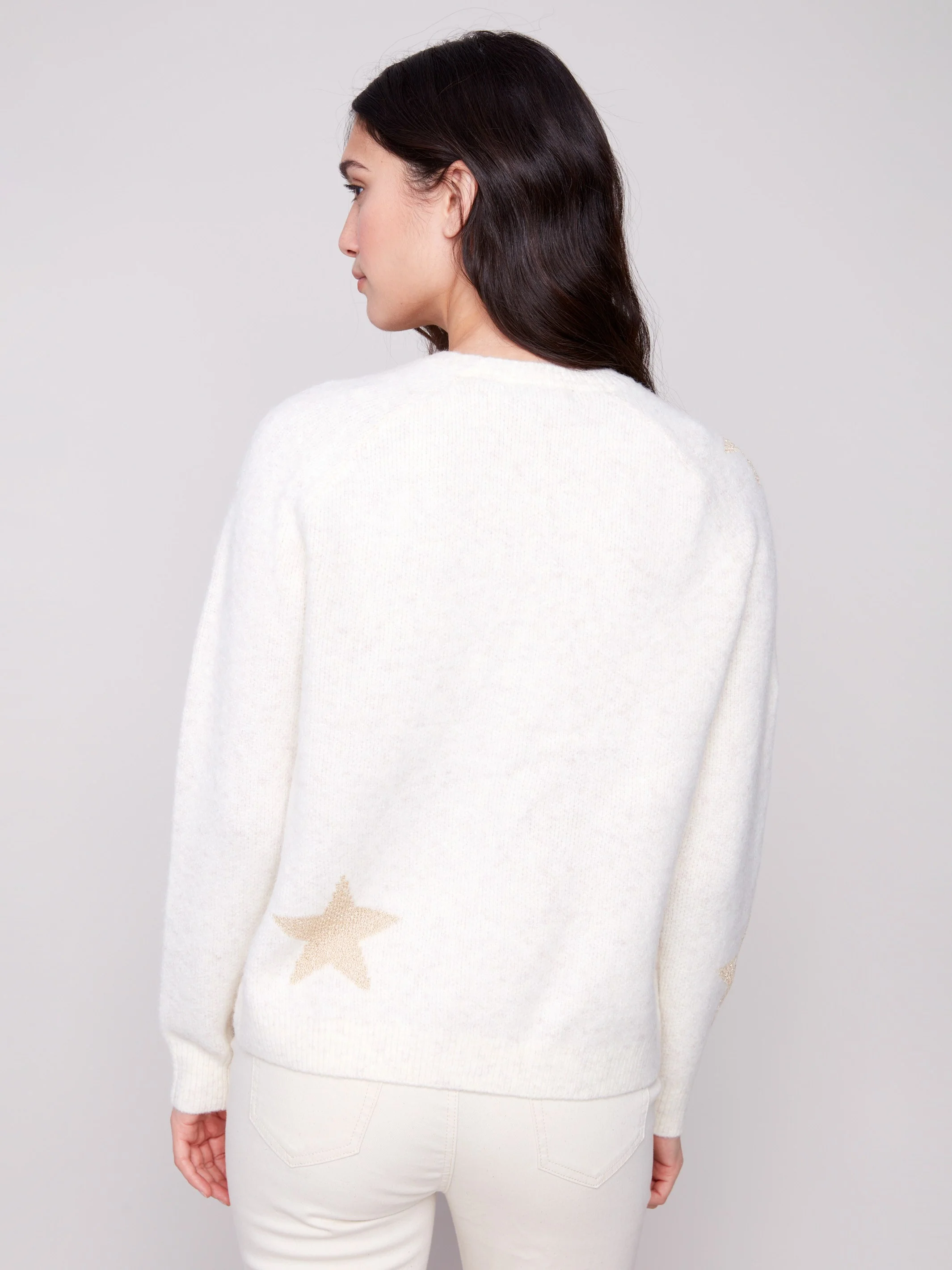 Star Jacquard Lurex Sweater - Stars - WHSBYS
