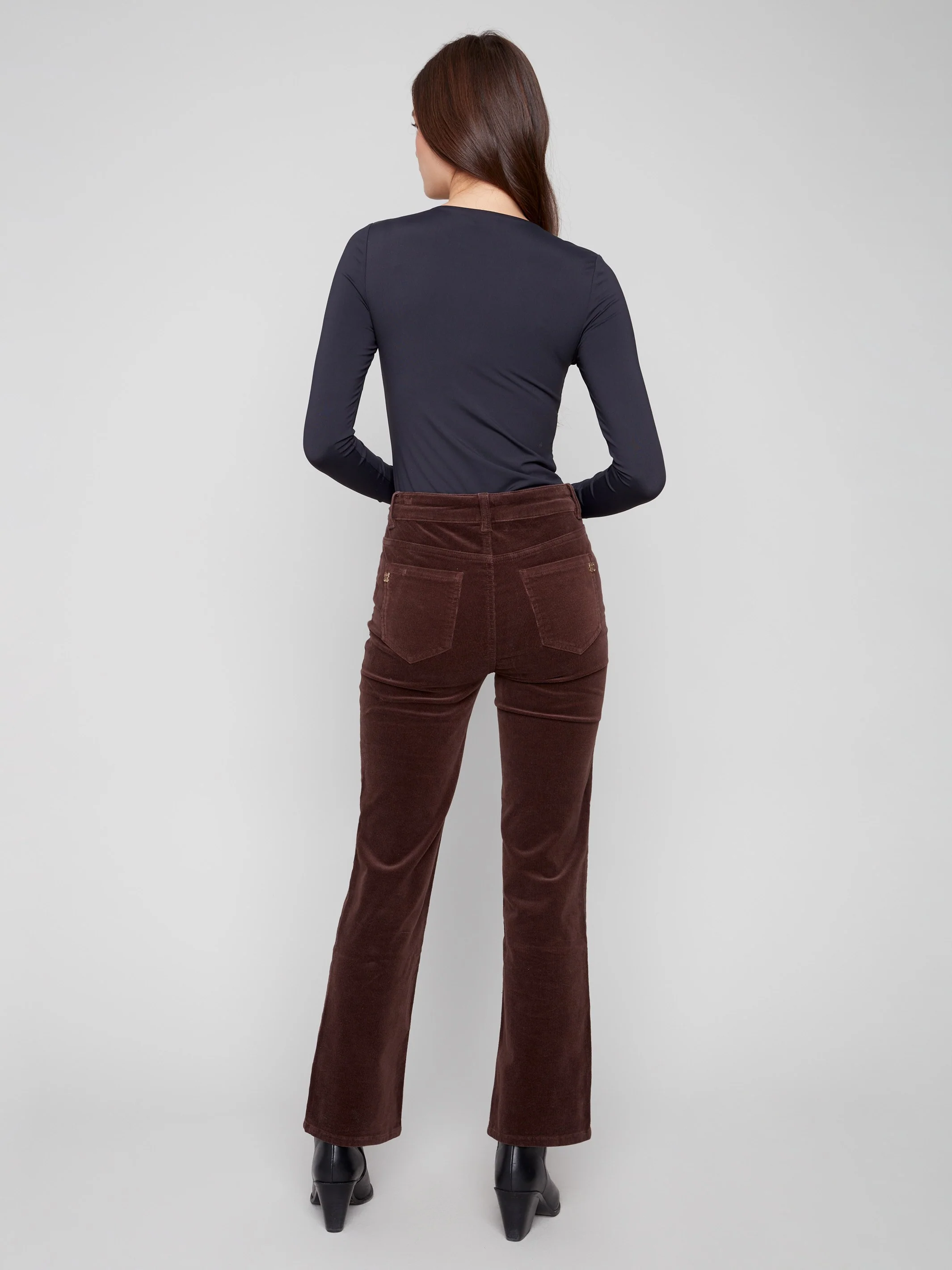 Straight Leg Corduroy Pants - Mocha - WHSBYS