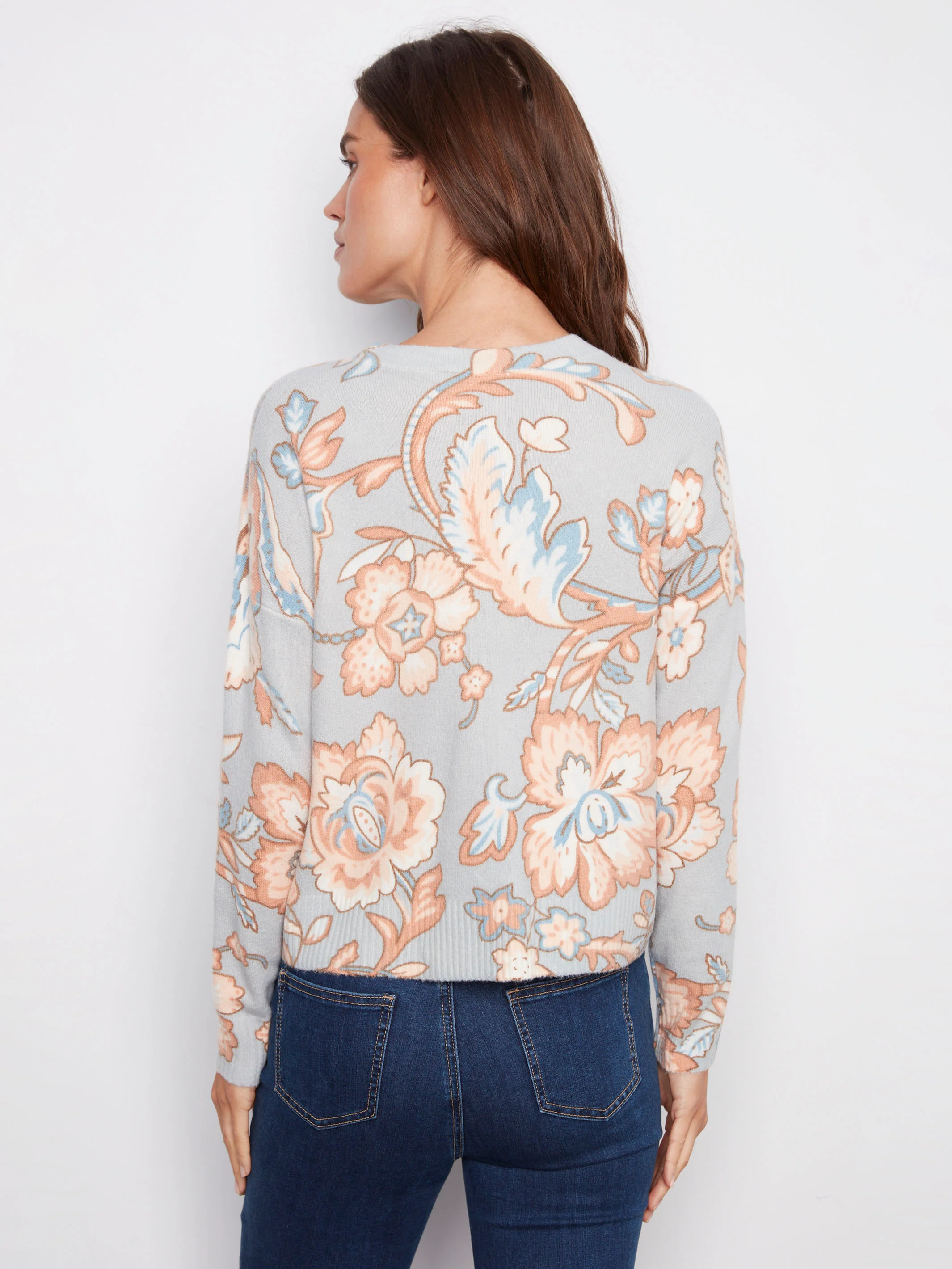Printed Crew Neck Sweater - Baroque - WHSBYS