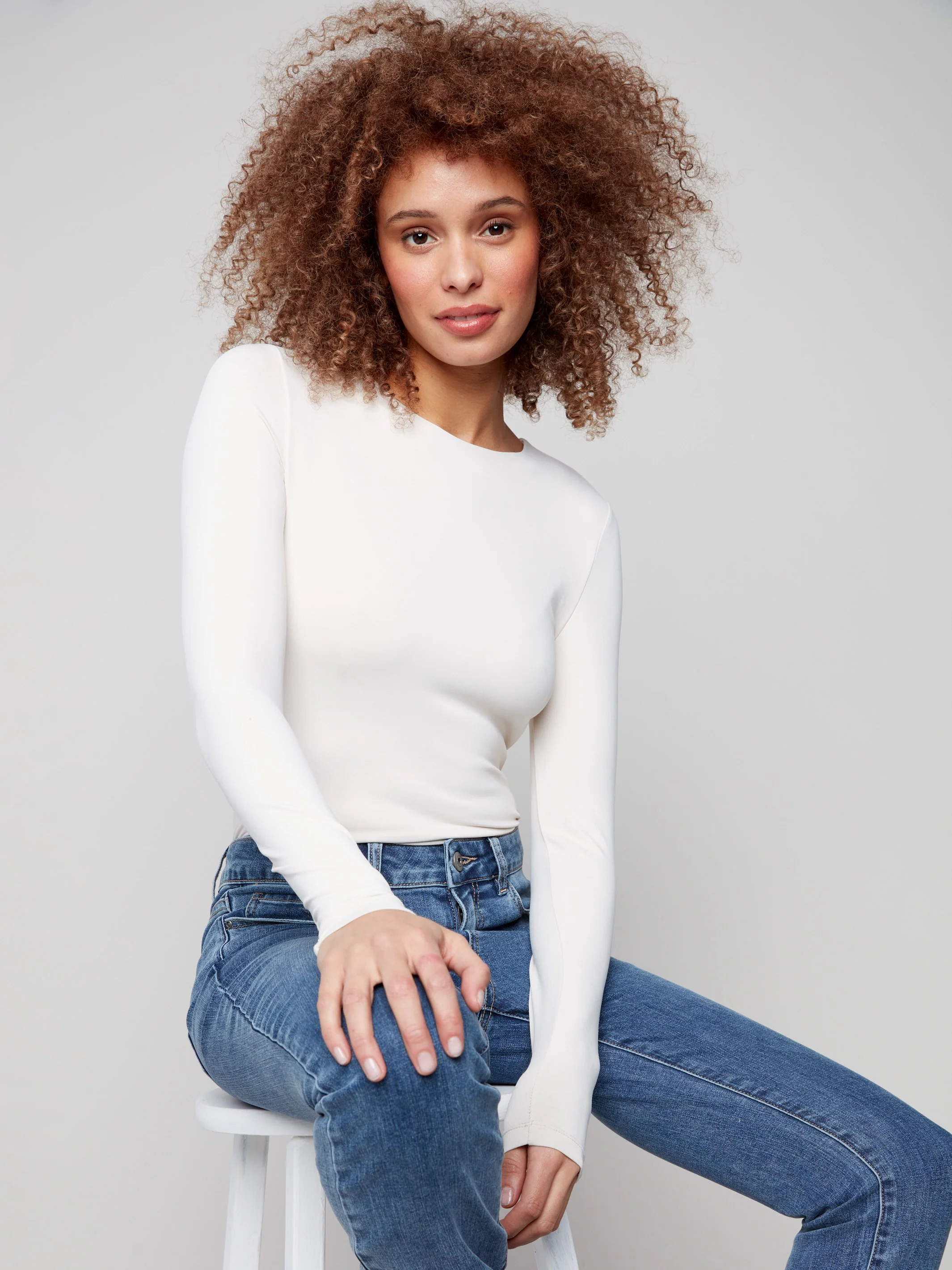 Bootcut Jeans With Asymmetrical Hem - Medium Blue - WHSBYS