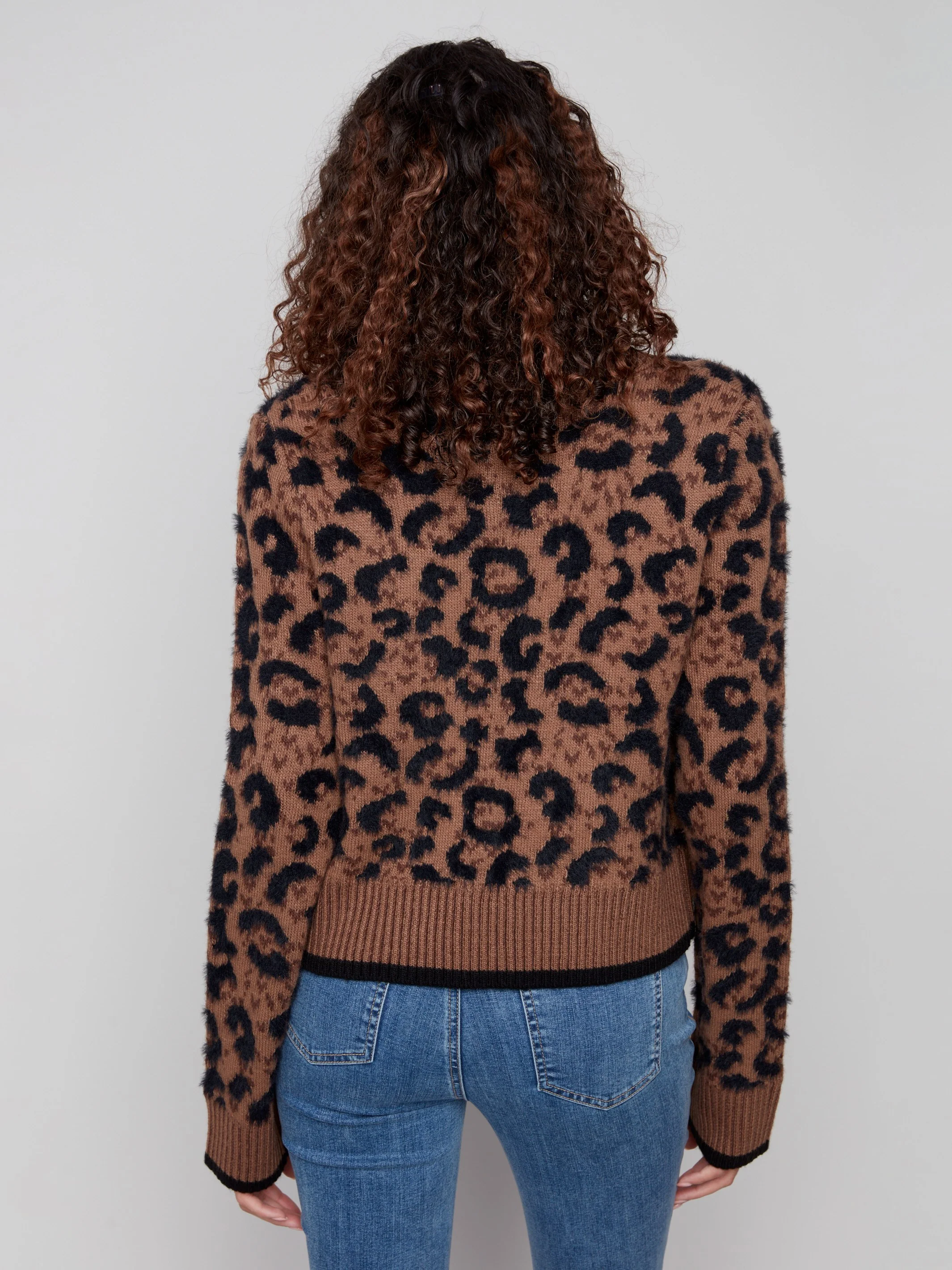 Bow Tie Jacquard Knit Cardigan - Animal - WHSBYS