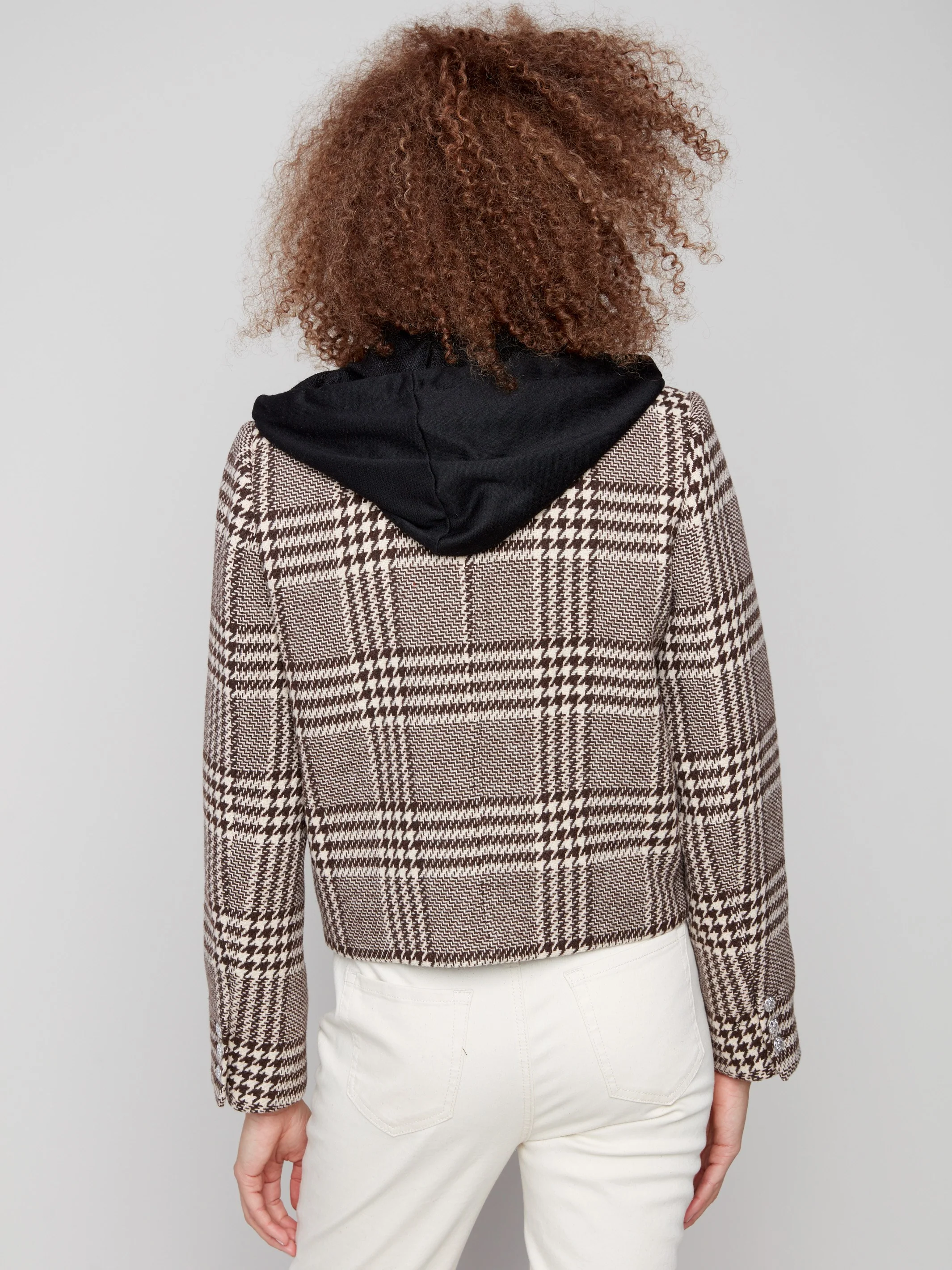 Glenn Plaid Hooded Jacket - Mocha - WHSBYS