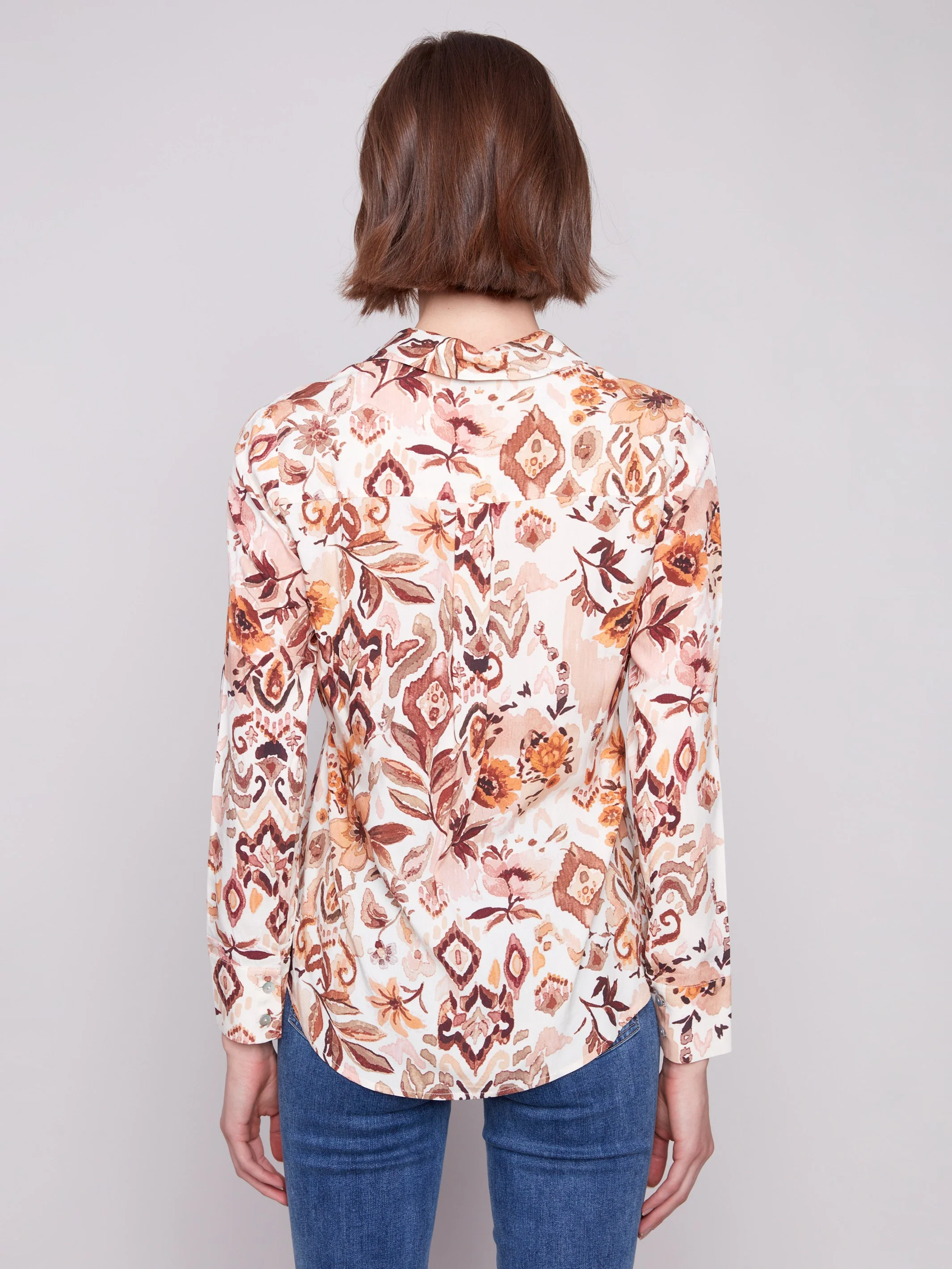 Printed Button-Up Shirt - Jacobean - WHSBYS