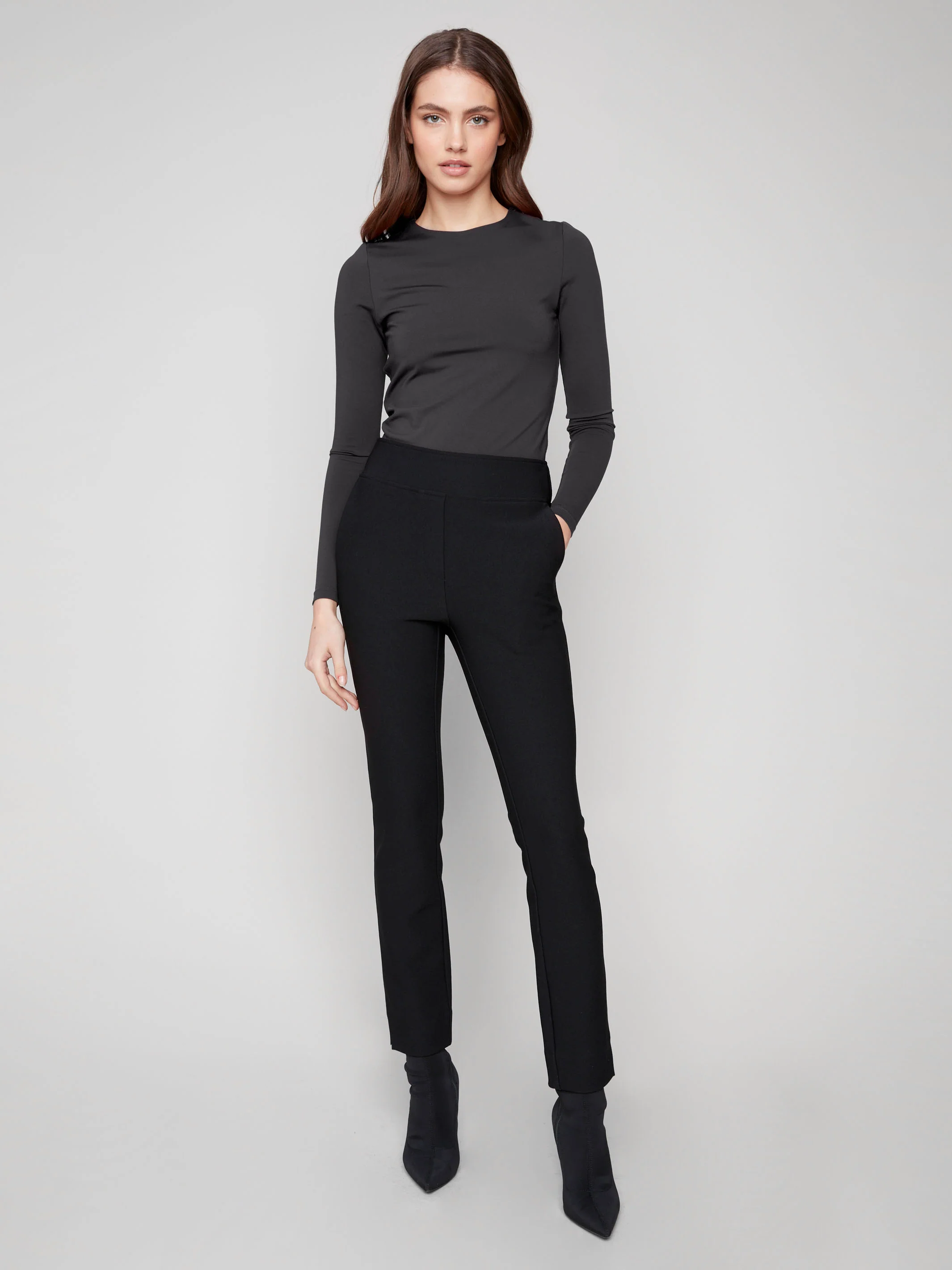 Slim Fit Dress Pants - Black - WHSBYS