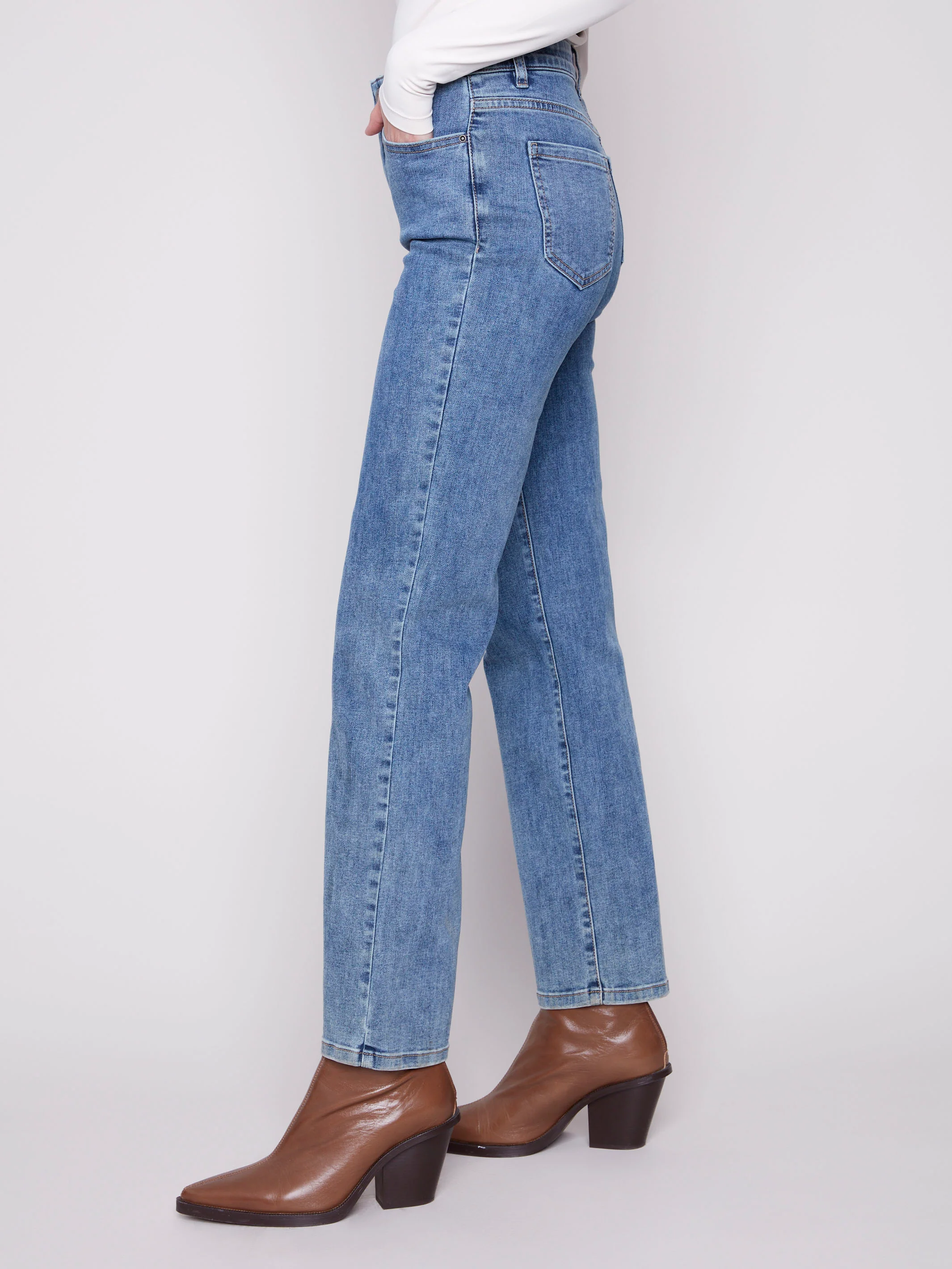 Charlotte Straight Leg Jeans - Medium Blue - WHSBYS