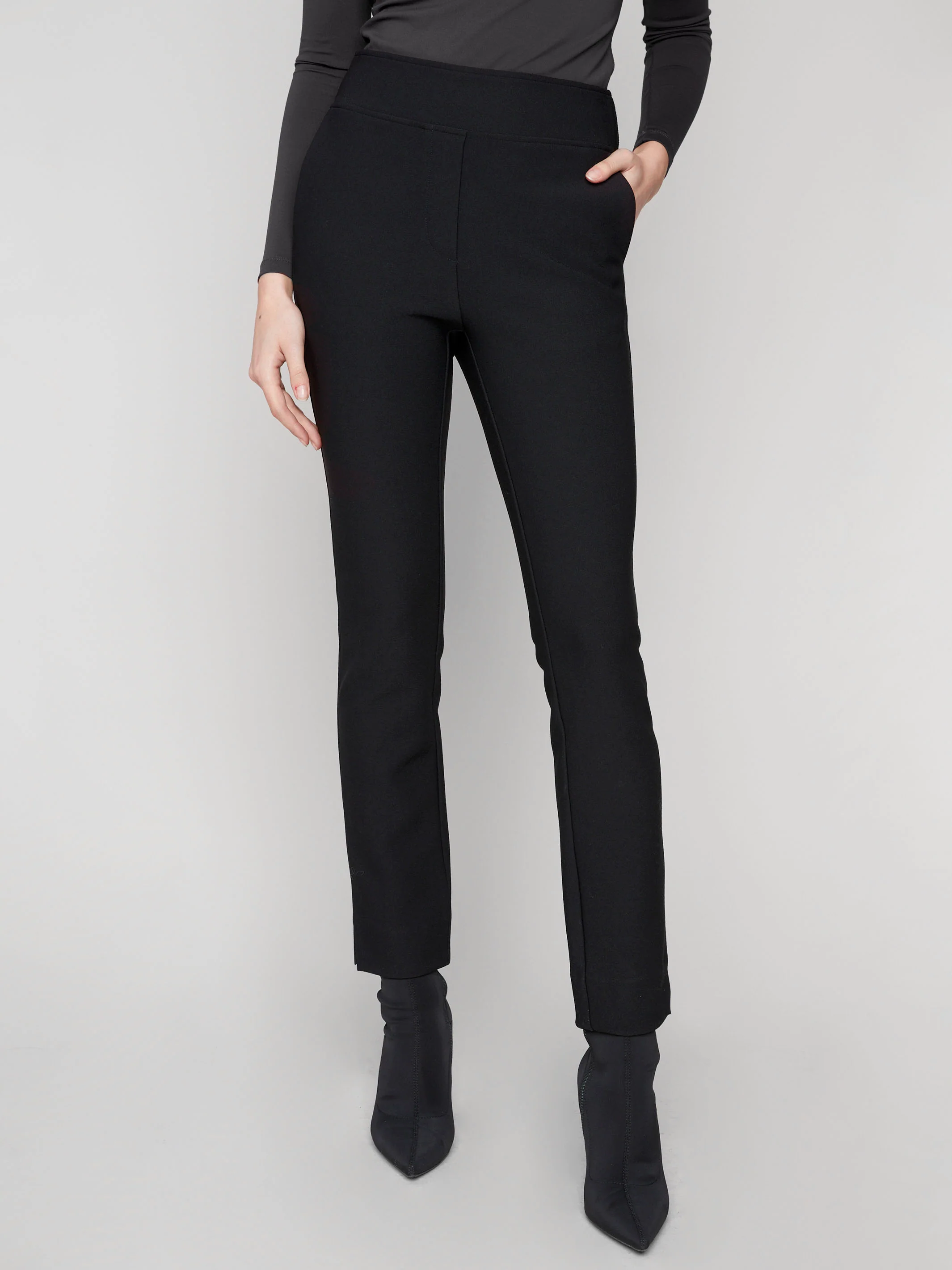Slim Fit Dress Pants - Black - WHSBYS
