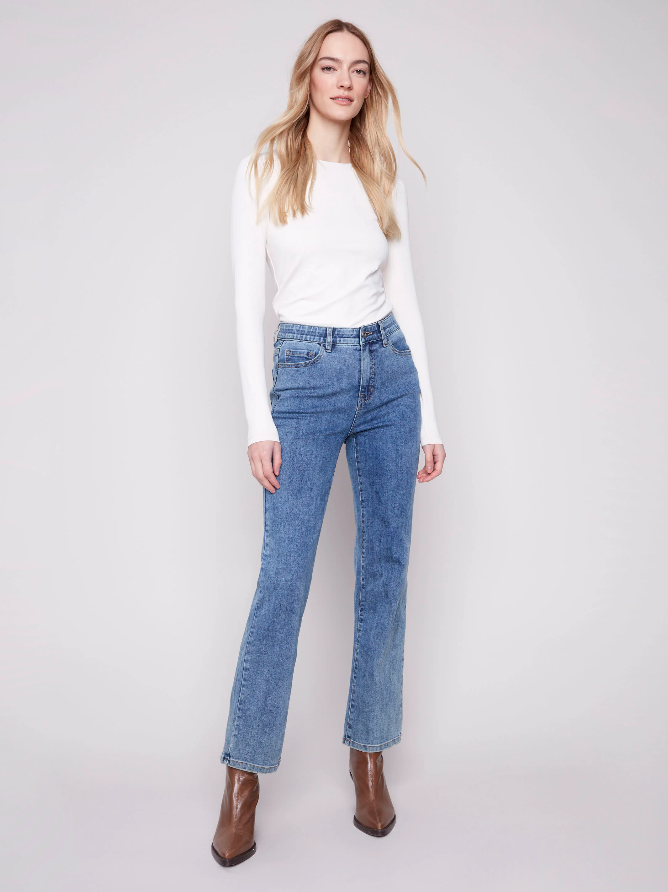 Charlotte Straight Leg Jeans - Medium Blue - WHSBYS