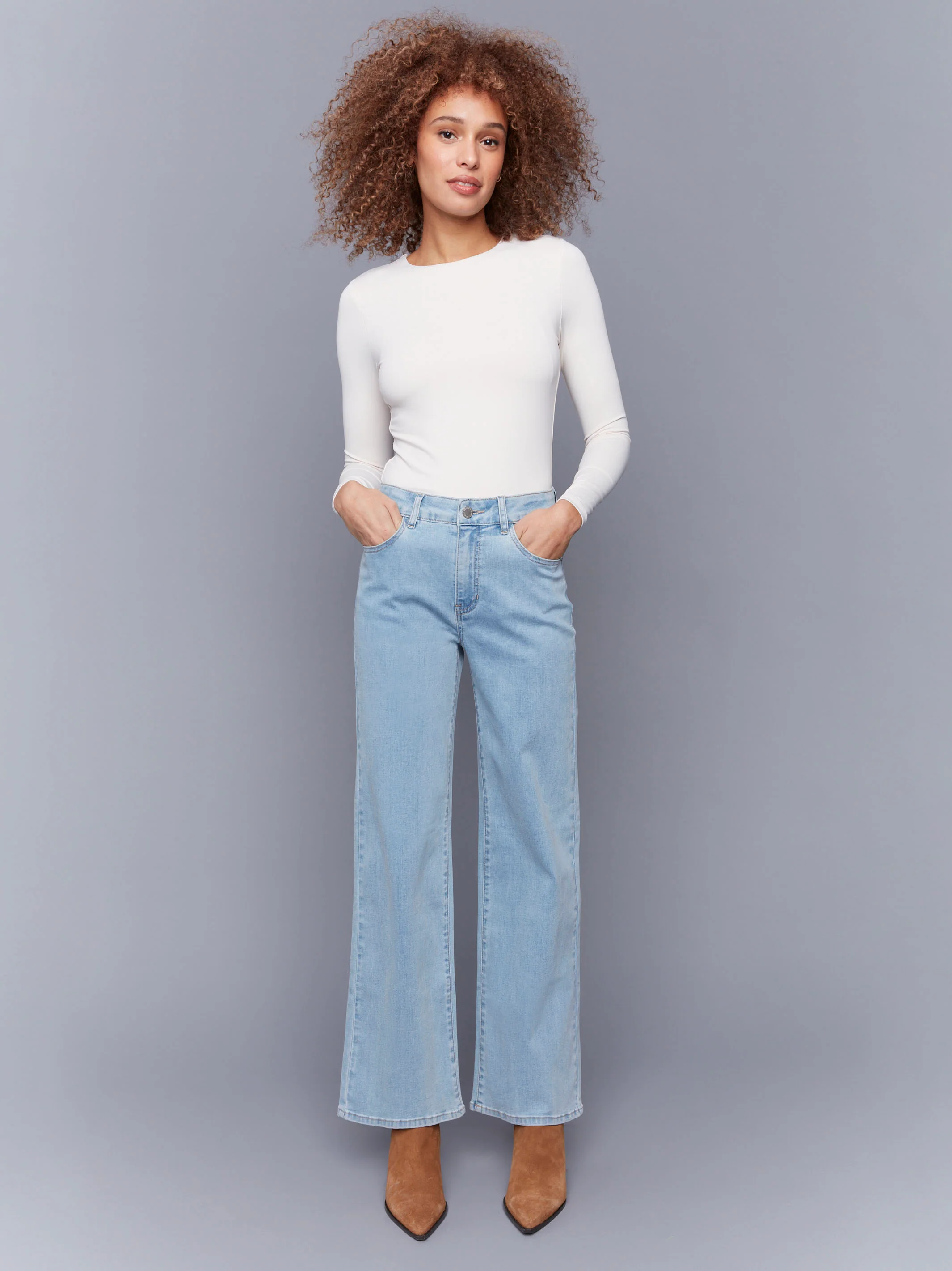 Chloe Wide Leg Jeans - Light Blue - WHSBYS
