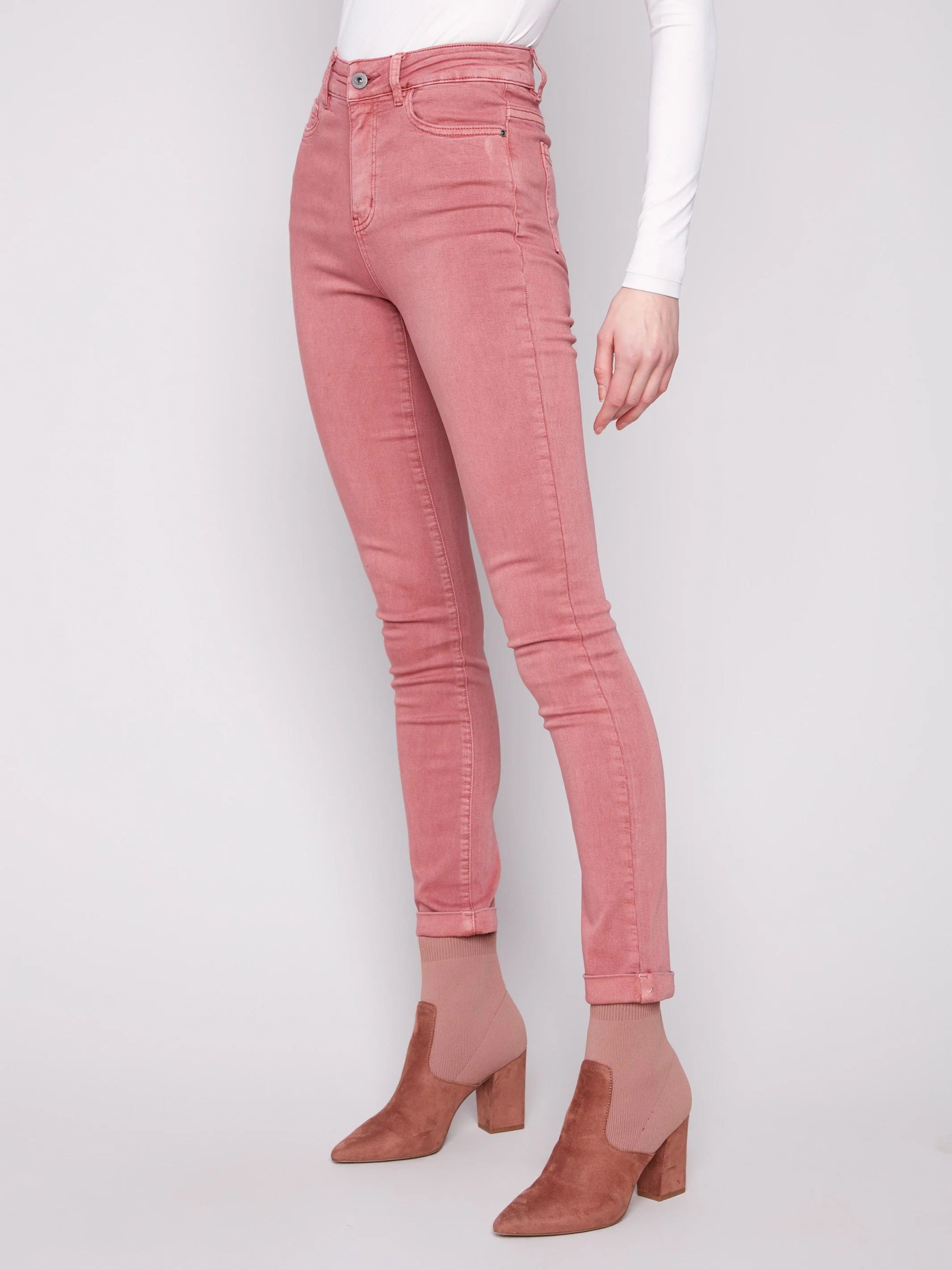 Cuffed Hem Twill Jeans - Primrose - WHSBYS