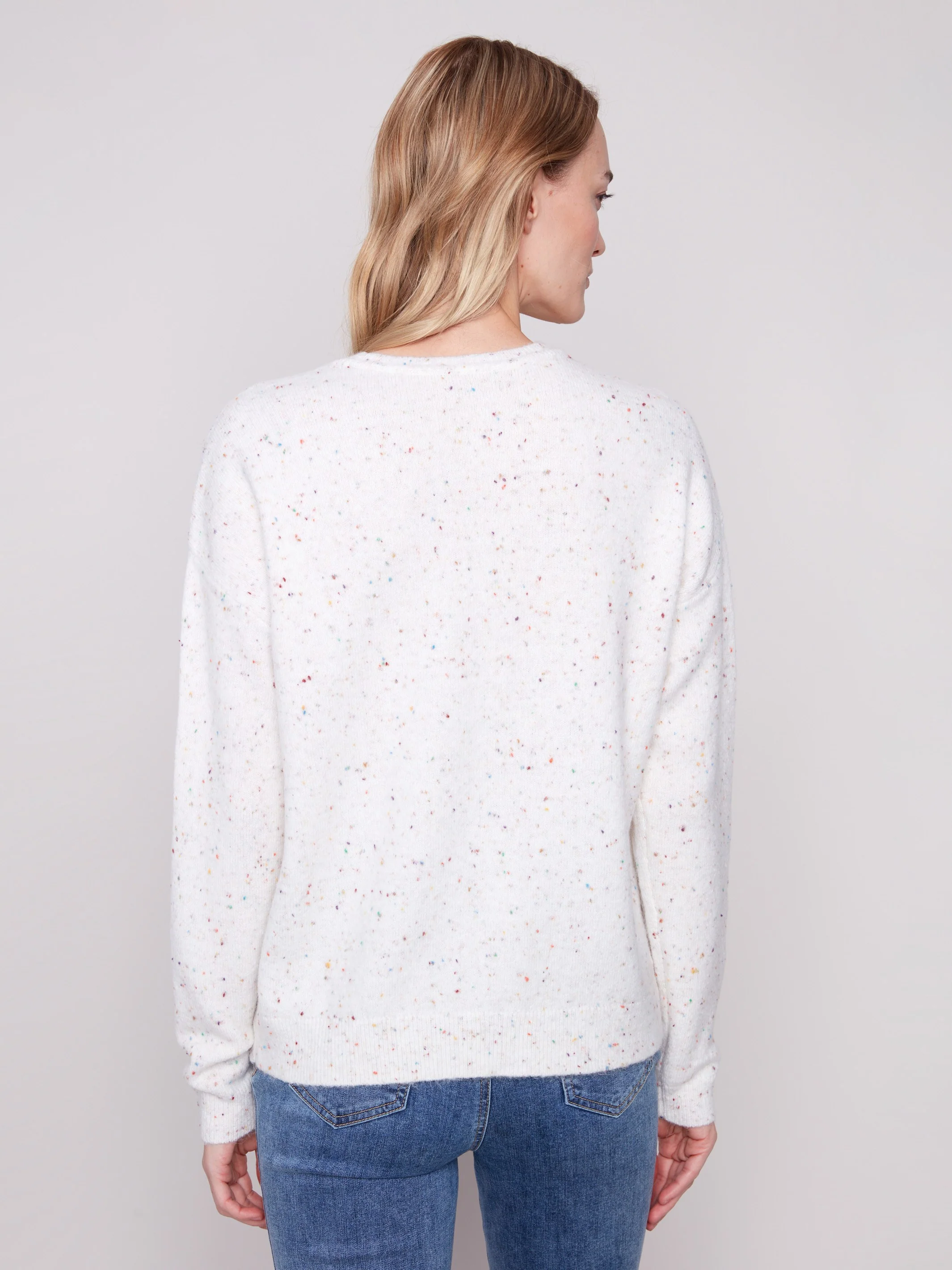 Braided Love Crew Neck Sweater - Ecru - WHSBYS