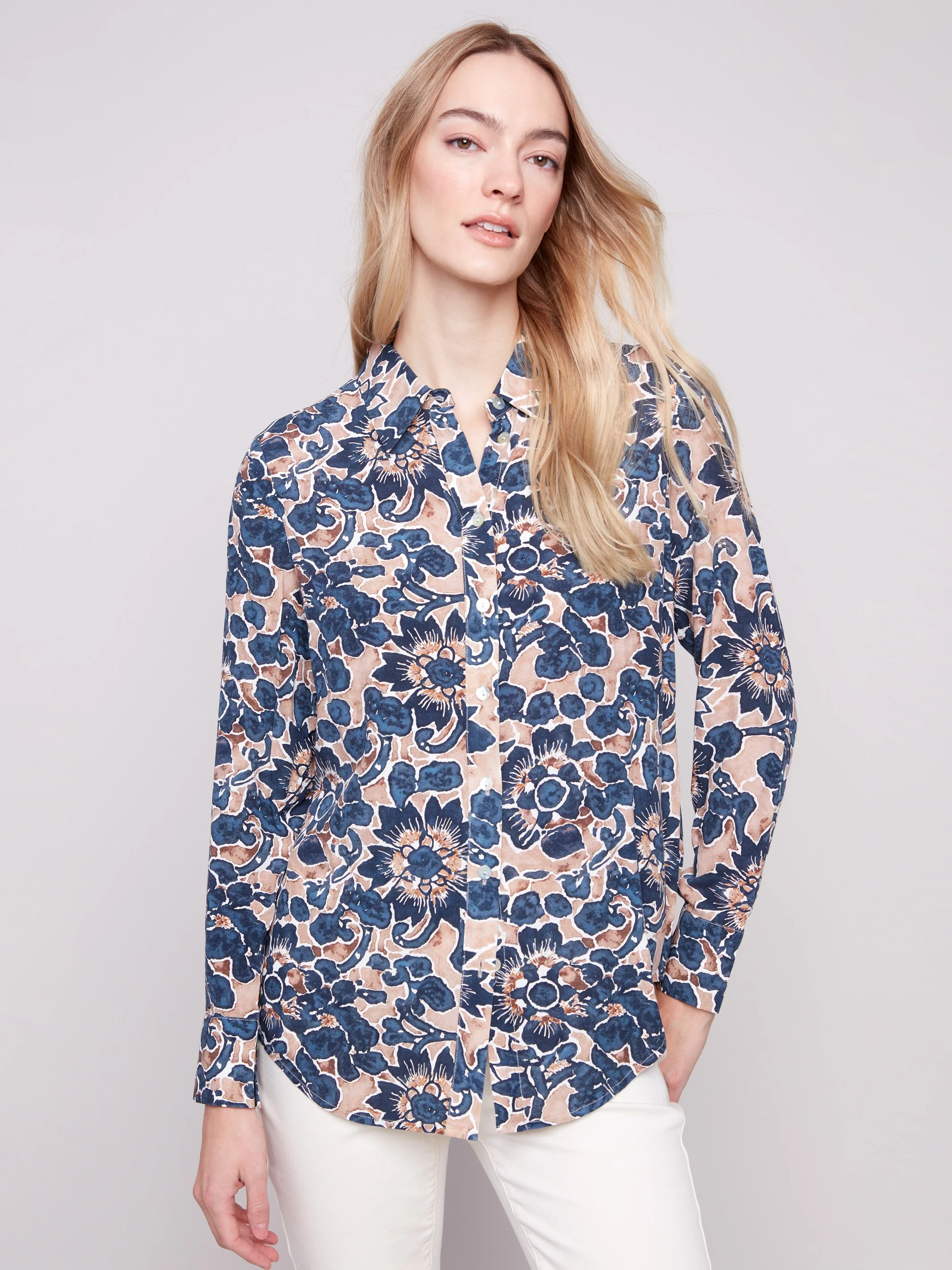 Printed Button-Up Shirt - Cavolo - WHSBYS