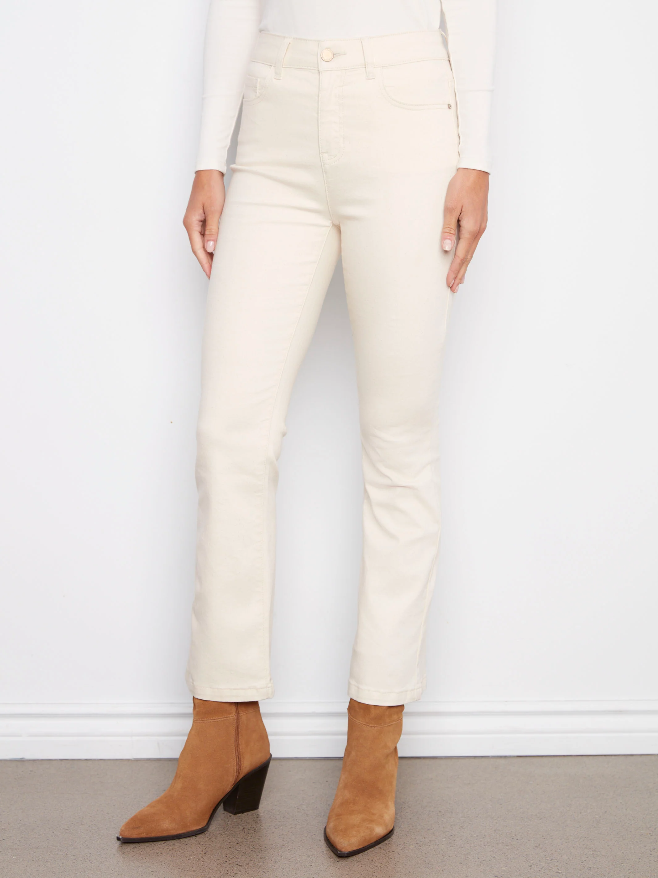 Bootcut Stretch Twill Pants - Natural - WHSBYS