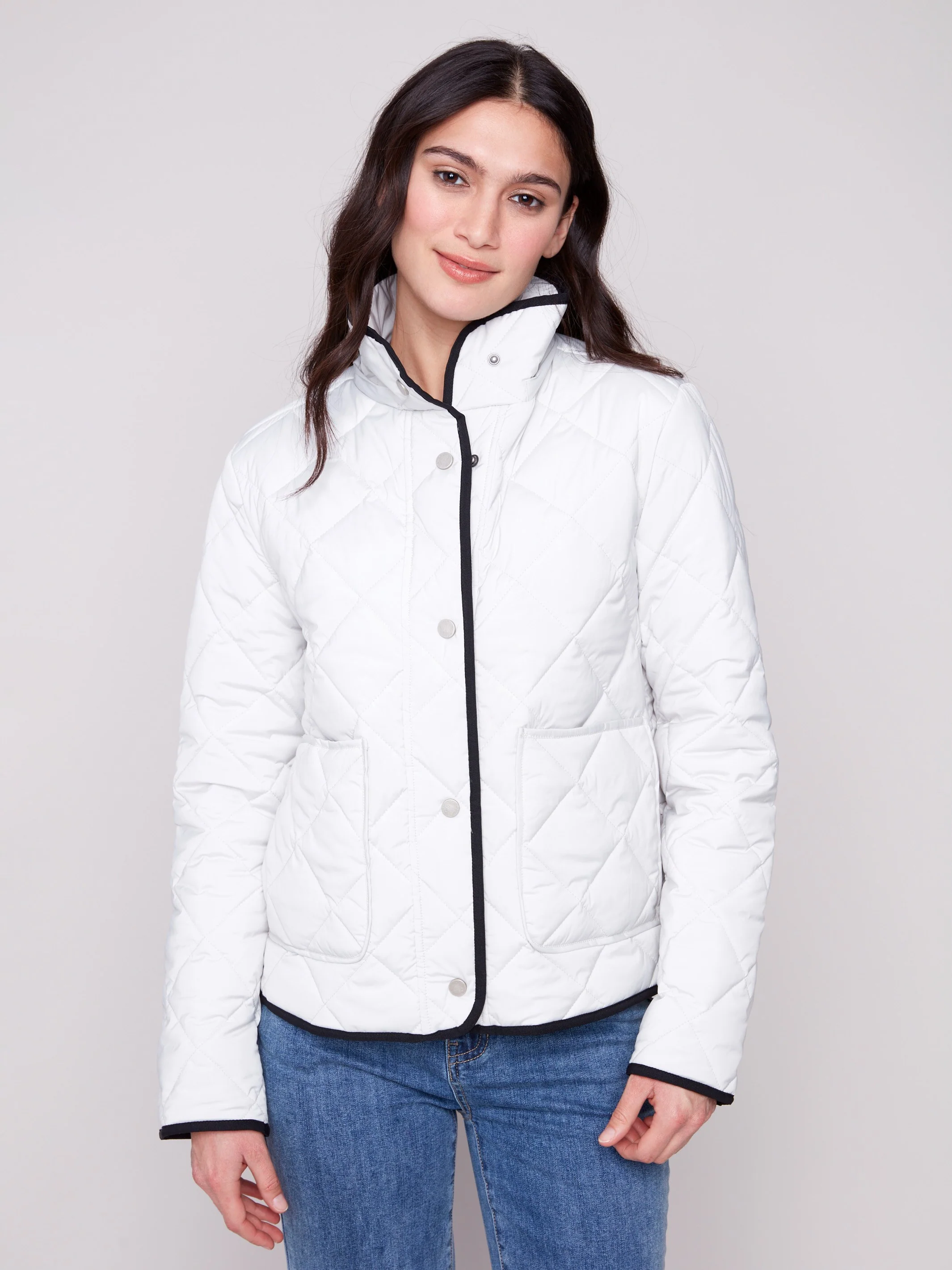 Quilted Puffer Jacket With Removable Hood - Almond - WHSBYS